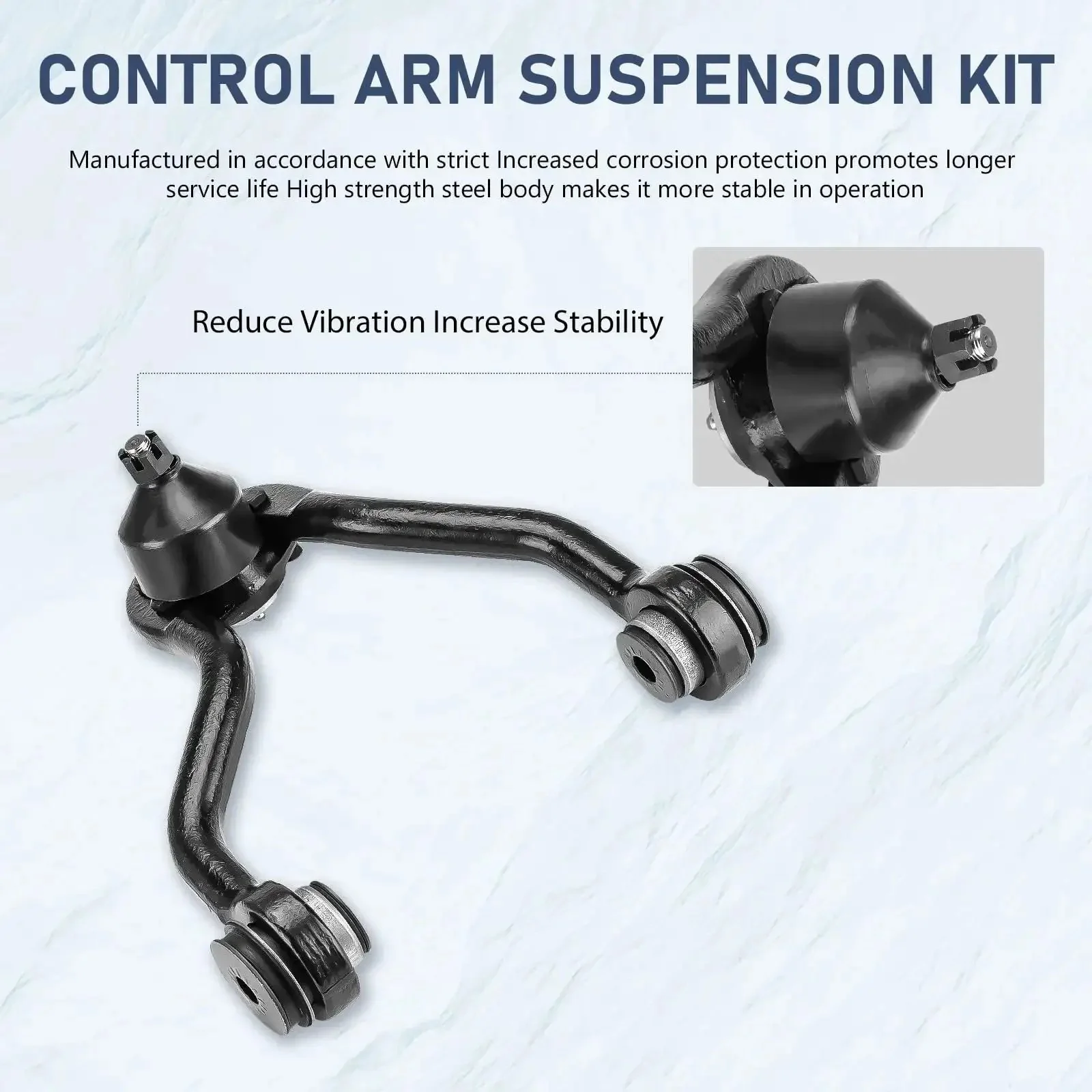 15 Piece Front Upper Control Arms Suspension Kit For 4WD Trucks Fits 1995 1996 1997 1998 1999 Chevy GMC K1500 Suburban Tahoe 1995 1999 K2500 Suburban And 1999 2000 Cadillac Escalade With Sway Bar Link And Lower Ball Joint Upgrade For A Tough Ride - Image 6