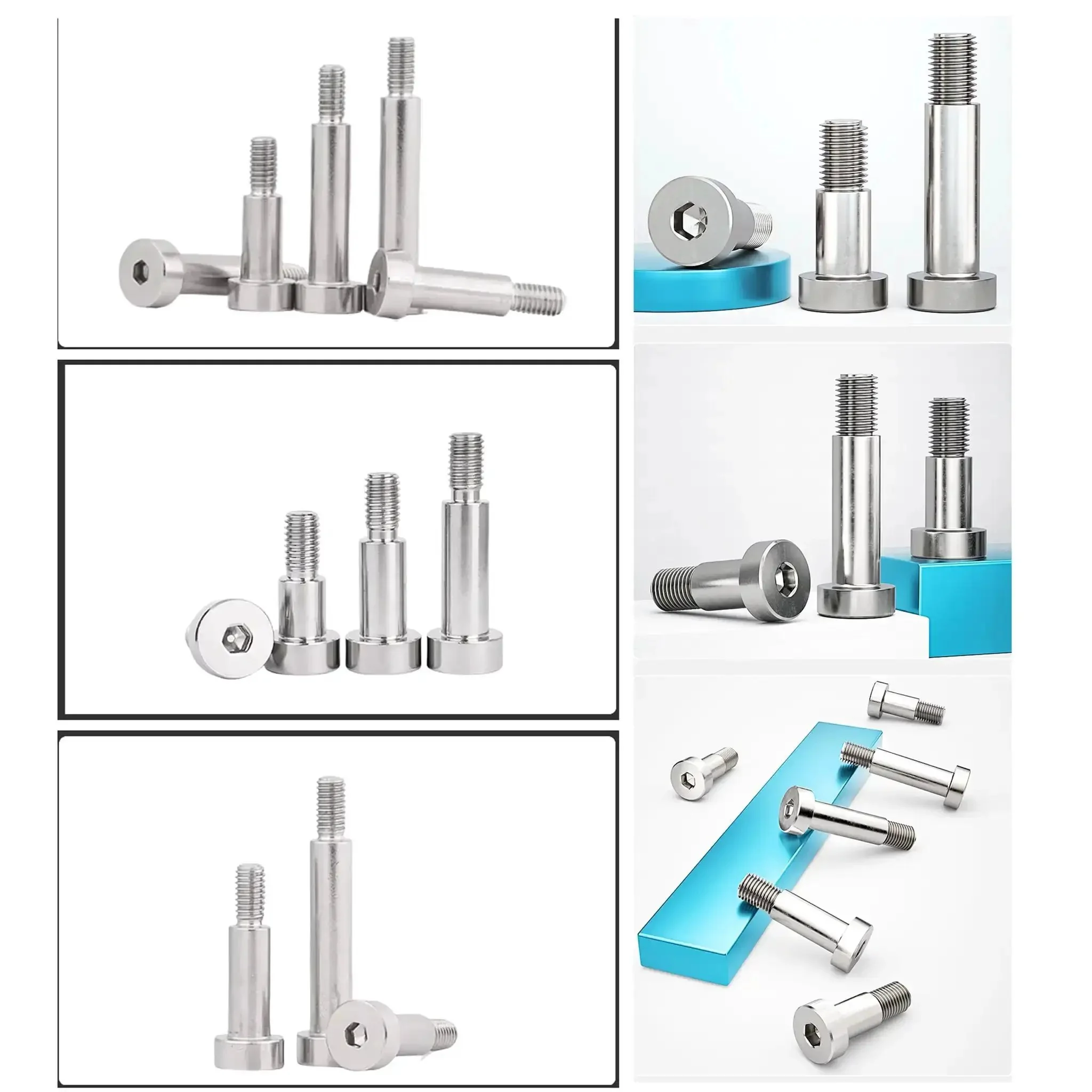 15 Piece Hex Socket Shoulder Bolts 8mm Shoulder Diameter M6 Thread 20mm Shoulder Length 304 Stainless Steel Silvery Finish Built Tough Hardware For Secure Fit In Mechanical Assemblies Furniture And Auto Projects - Image 2