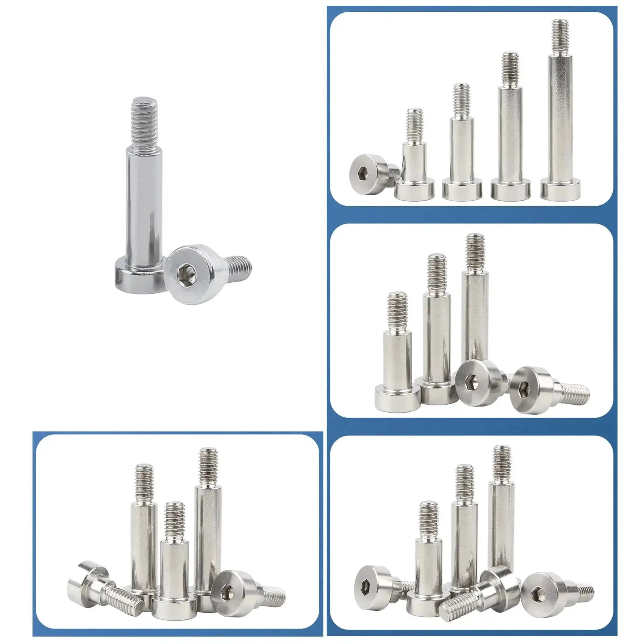 15 Piece Hex Socket Shoulder Bolts 8mm Shoulder Diameter M6 Thread 20mm Shoulder Length 304 Stainless Steel Silvery Finish Built Tough Hardware For Secure Fit In Mechanical Assemblies Furniture And Auto Projects - Image 4
