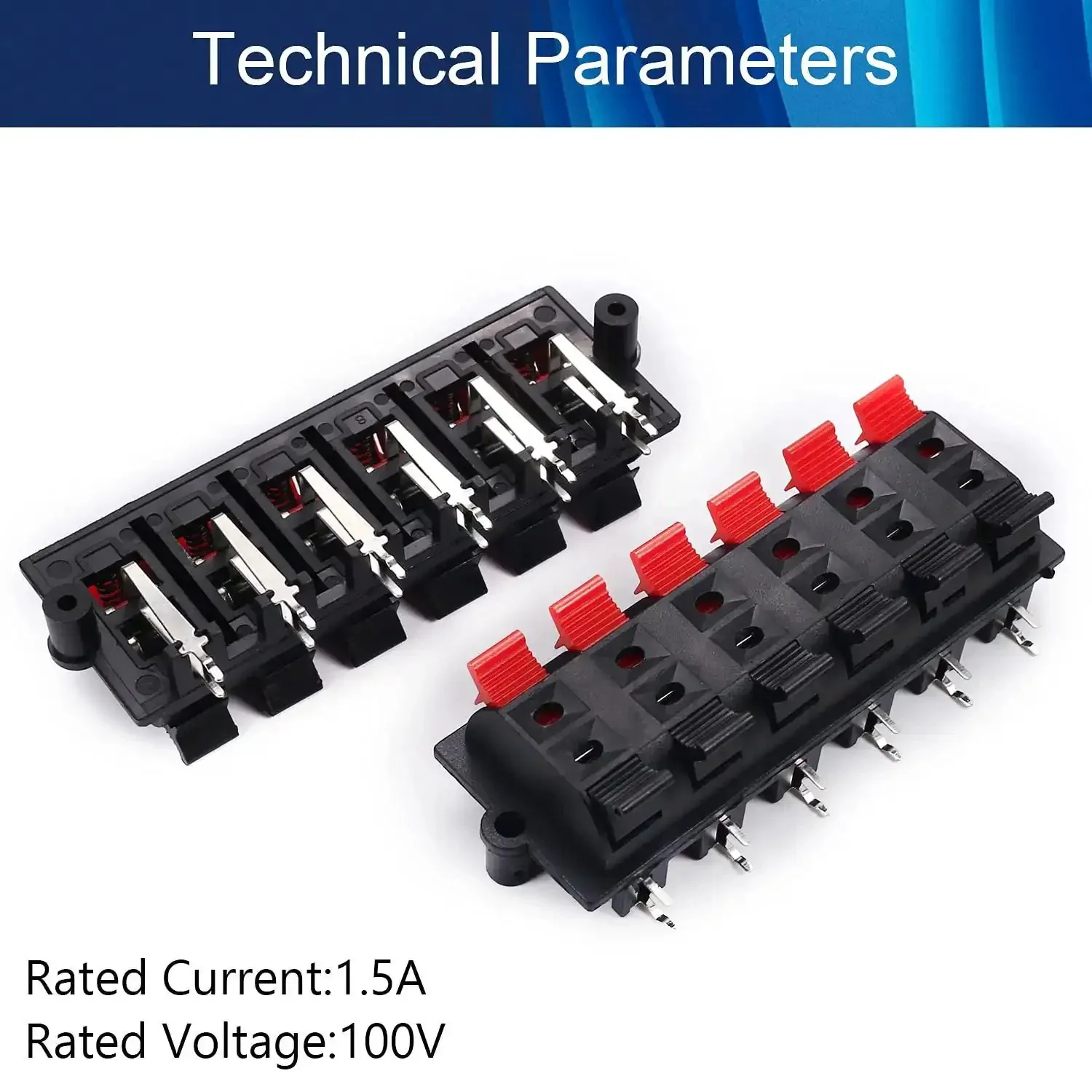 15 Piece Speaker Spring Terminal Clips 12 Way Push Release Connectors For Audio Wiring Terminal Strip Block DIY Speaker Build Kit Quick Clamp Jack Sockets For Secure Audio Connections - Image 6