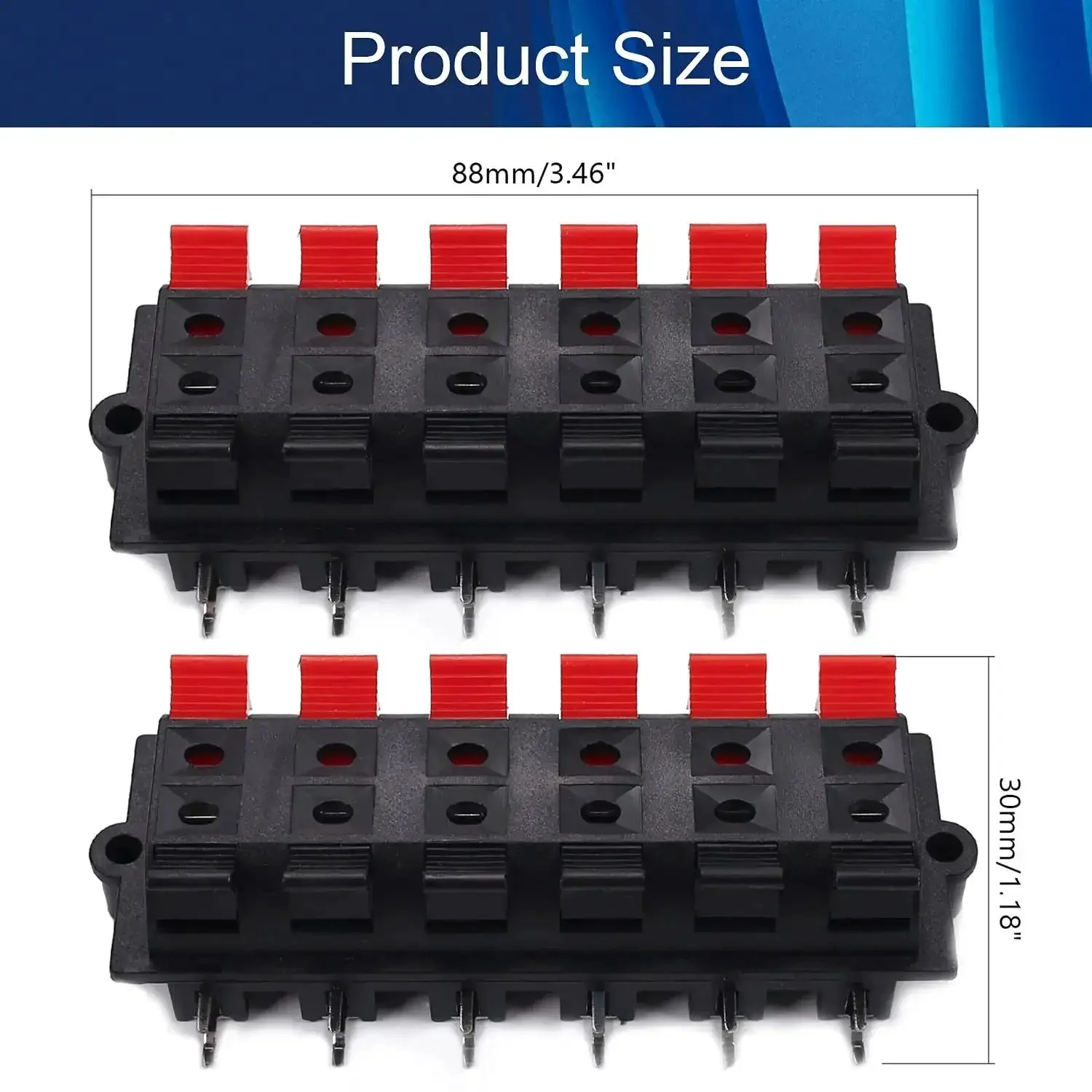 15 Piece Speaker Spring Terminal Clips 12 Way Push Release Connectors For Audio Wiring Terminal Strip Block DIY Speaker Build Kit Quick Clamp Jack Sockets For Secure Audio Connections - Image 7