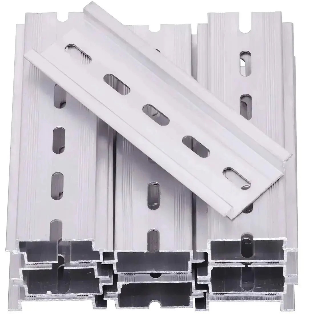 15 Pieces Slotted Aluminum DIN Rails, 4 Inch Long, 35mm Wide, 7.5mm High, DIY Friendly For Electrical Panels And Industrial Automation, Easy Mounting, Durable Aluminum Channel, Fits Standard DIN Rail Slots
