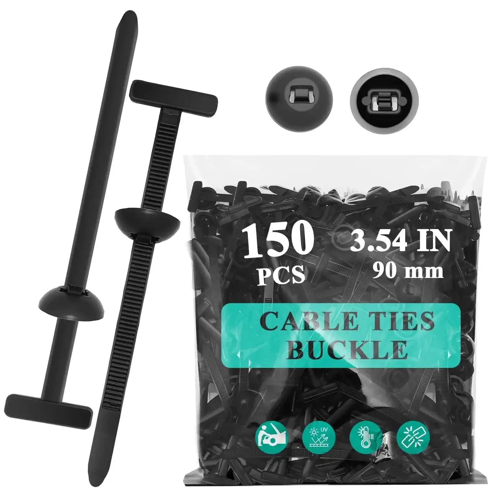 150 Pcs Nylon Universal Cable Tie Buckles For Auto Repairs And Daily Maintenance, Heavy Duty Plastic Zip Tie Style Rivets, All Purpose Fasteners To Secure Wires, Fenders, Trims, Engine Covers, Trunk Linings And Underbody Panels