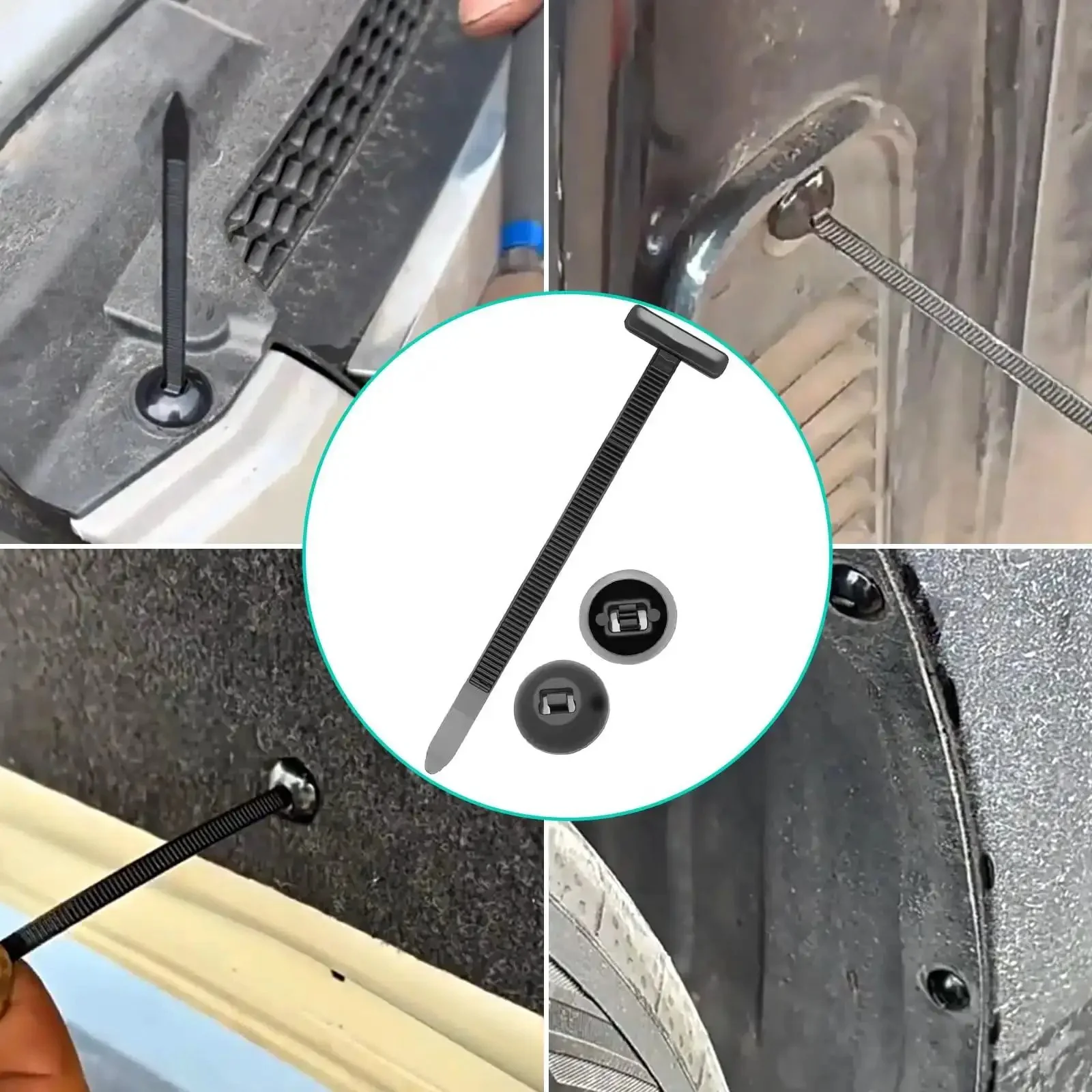 150 Pcs Nylon Universal Cable Tie Buckles For Auto Repairs And Daily Maintenance, Heavy Duty Plastic Zip Tie Style Rivets, All Purpose Fasteners To Secure Wires, Fenders, Trims, Engine Covers, Trunk Linings And Underbody Panels - Image 2
