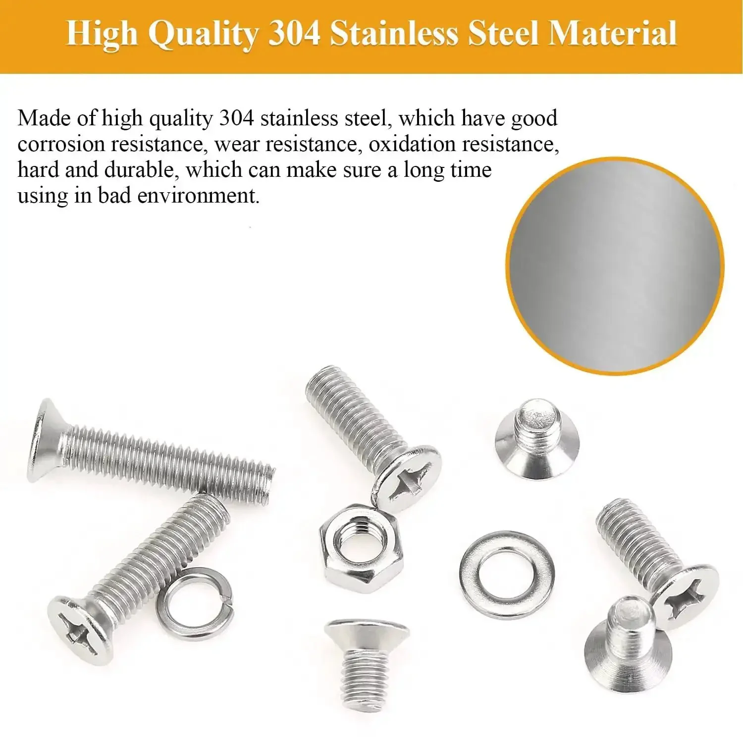150 Piece M6 Countersunk Phillips Machine Screws Nuts Washers Set For 304 Stainless Steel Fully Threaded Assortment Kit M6 X 8/10/12/16/20/25/30mm Home DIY Projects And Quick Fixes - Image 8