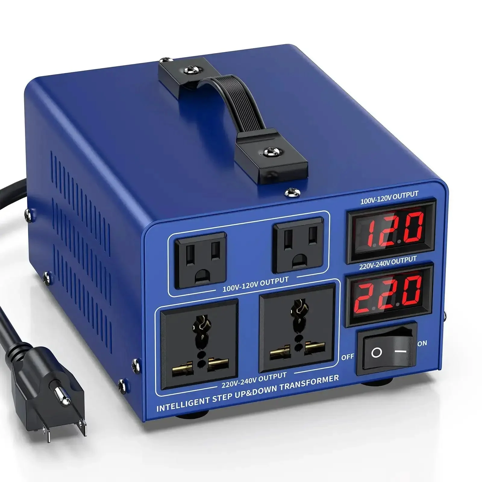 1500W Voltage Converter Transformer For Home Use Step Up And Step Down 110V 120V To 220V 240V And Back LCD Display Resettable Circuit Breaker US Power Cord Heavy Duty Transformer For Appliances And Travel