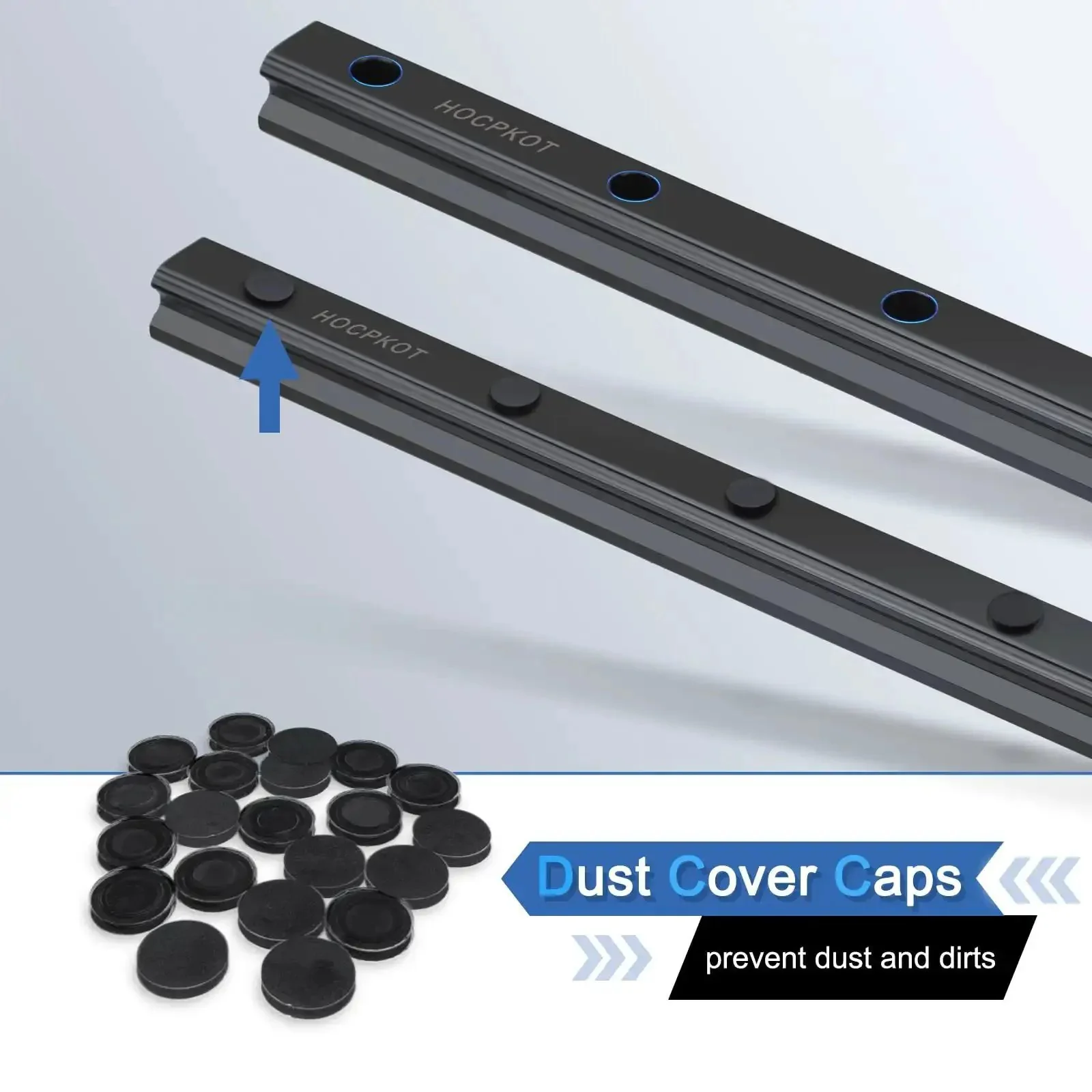 150mm Linear Guide Rail Kit With 2 Rails And 2 Carriages HGH20CA Sliding Blocks And End Stops For Smooth Low Noise DIY CNC Rigs Routers Molding Machines And Auto Projects - Image 3