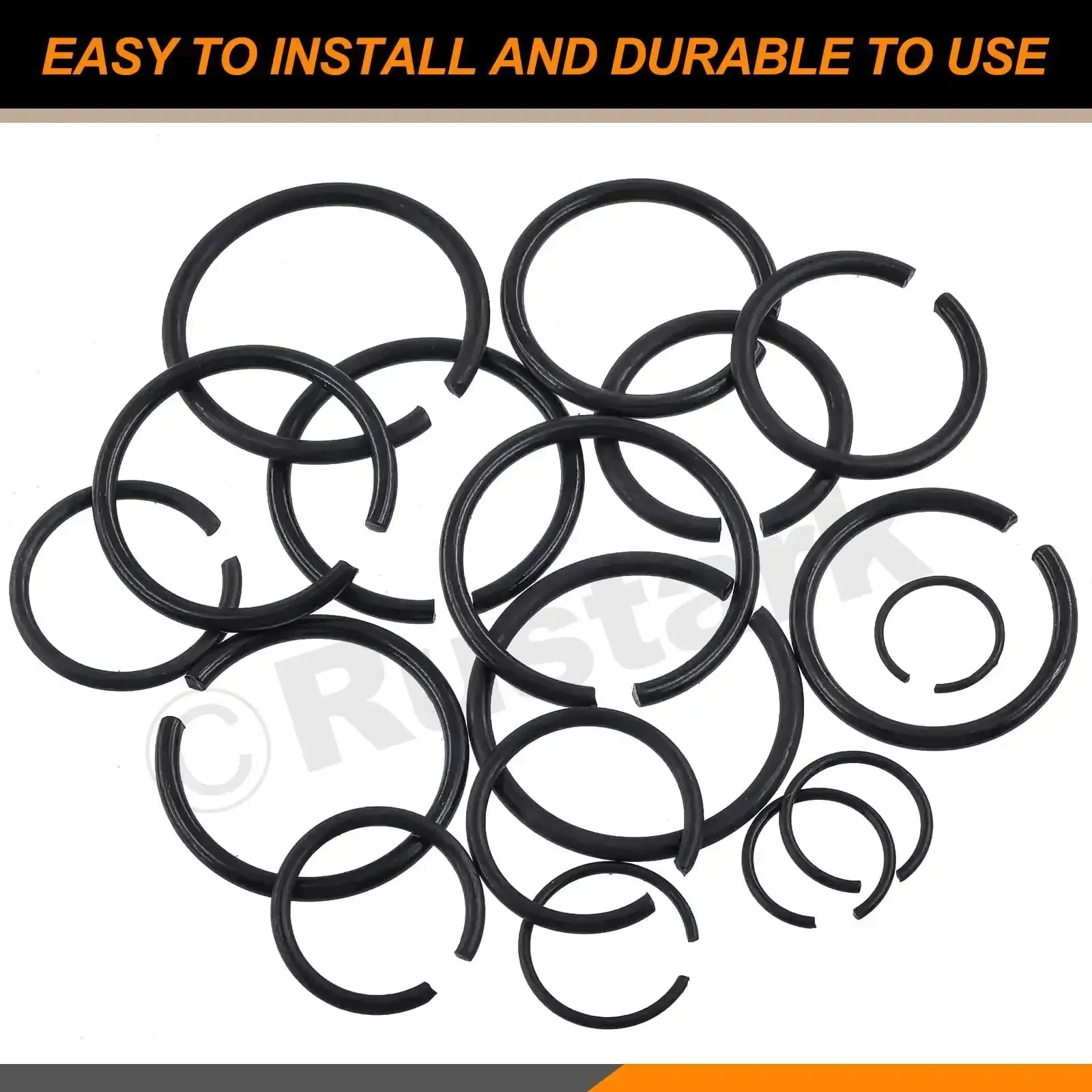 150Pcs 10 Size 65Mn Steel Round Wire Snap Rings Set For Shafts C Clips Internal Retaining Rings Bearing Stop Ring M10 M12 M14 M16 M18 M20 M22 M24 M25 M26 Pro Grade Kit - Image 5