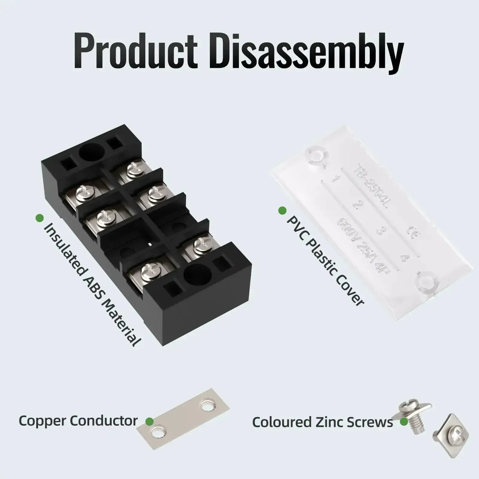 15A Screw Terminal Block Kit With Dual Row Covered Design For Four, Five Or Six Position Blocks 400V Pre Insulated Barrier Strips Includes Six Terminal Blocks And Six Wiring Strips For Quick Safe Wiring Durable PC Housing No Fuss Setup - Image 6