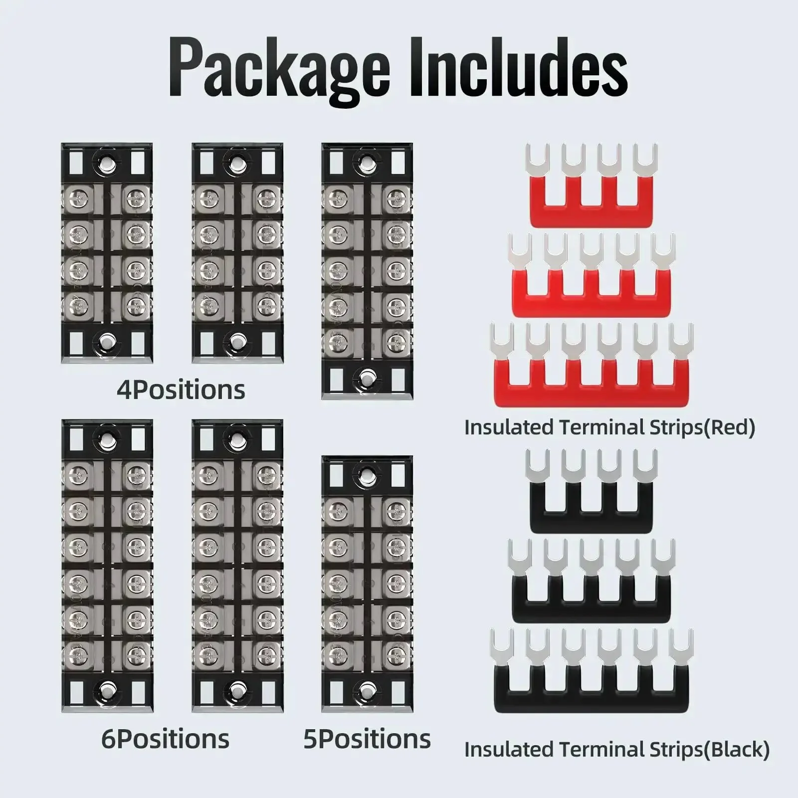 15A Screw Terminal Block Kit With Dual Row Covered Design For Four, Five Or Six Position Blocks 400V Pre Insulated Barrier Strips Includes Six Terminal Blocks And Six Wiring Strips For Quick Safe Wiring Durable PC Housing No Fuss Setup - Image 7