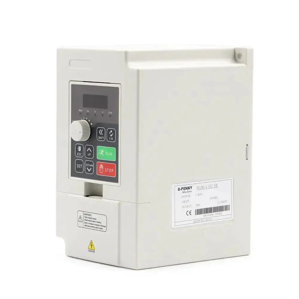 1.5KW 110V VFD Inverter With 0 to 1000 Hz Output 1 Phase In 3 Phase Out Industrial Grade Variable Frequency Drive For Motors H100 Model Built Tough Power Converter For Smooth Speed Control