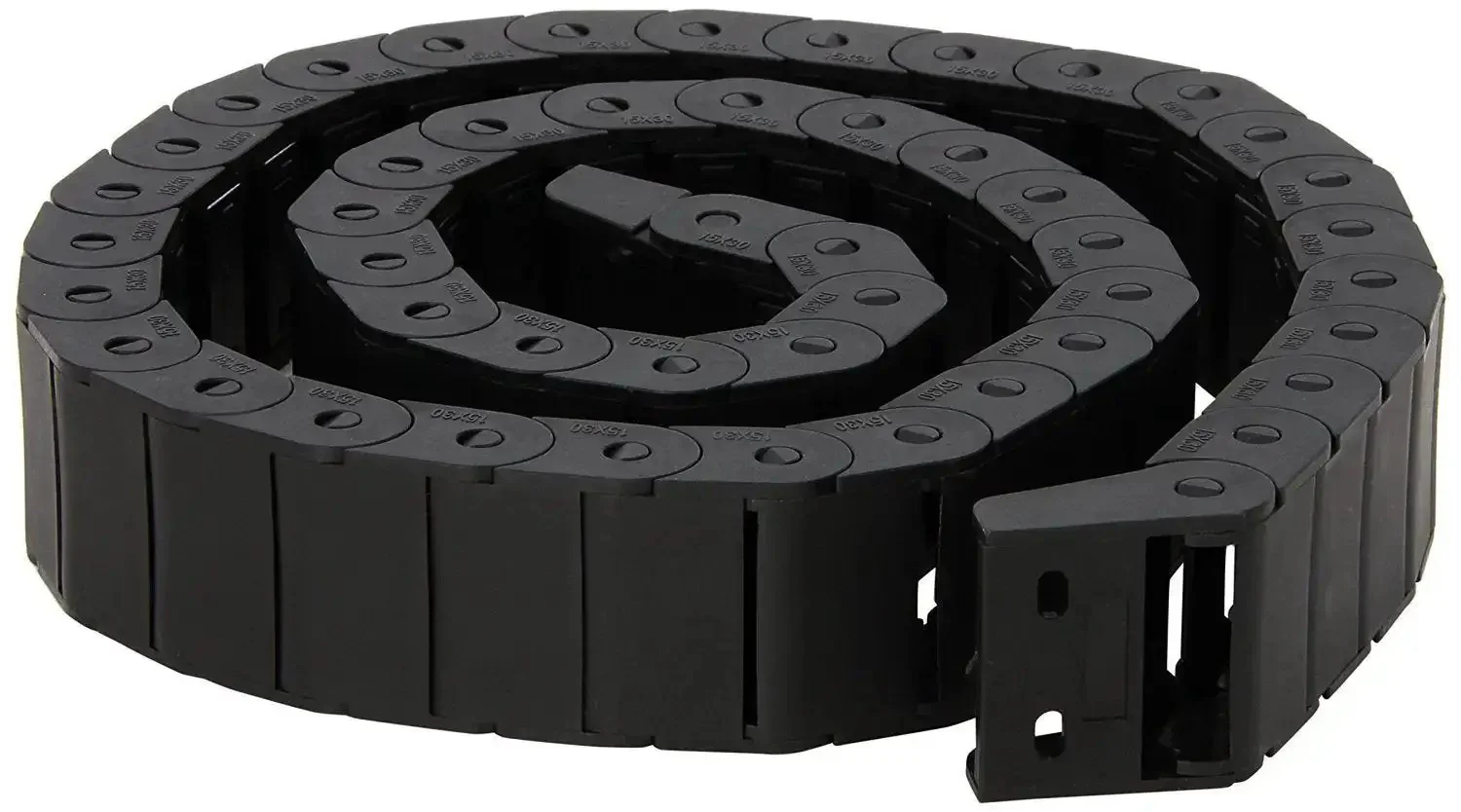 15mm By 30mm Plastic Semi Closed Cable Drag Chain For CNC Machine Tools Black 1 Meter Long Wire Carrier With 20x40mm External Size Easy Install And Heavy Duty Cable Management