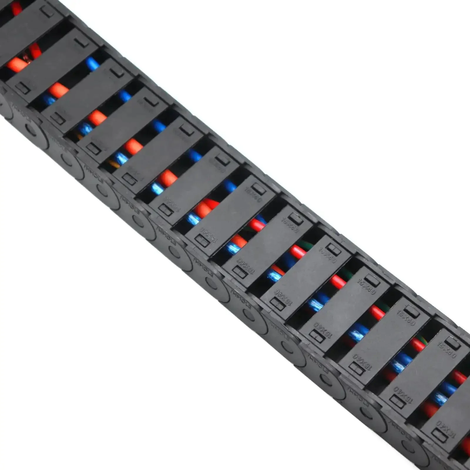 15mm By 50mm Plastic Semi Closed Cable Drag Chain For CNC Machine Tool Wire Carrier 1M Black Easy Install No Fuss Wire Management Solution Built To Last With Smooth Movement And Rugged Plastic Guide - Image 5