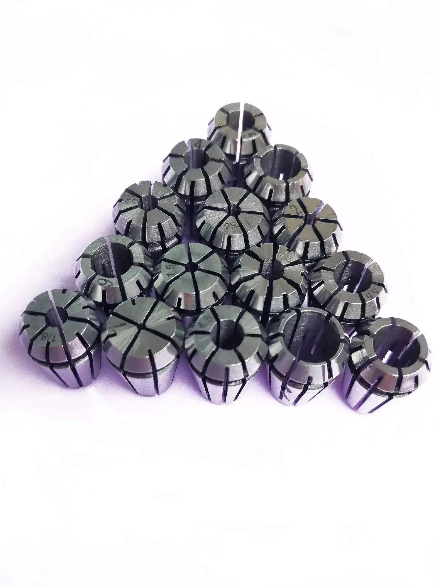 15Pcs ER11 Spring Collet Set For CNC Milling And Lathe Tooling, Ultra Precise 0.0003 Inch Tolerance, Gripping Range 1mm To 7mm And One Eighth Inch To One Quarter Inch, 1065 Carbon Steel Construction, Heavy Duty CNC Collet Kit For Precision Milling