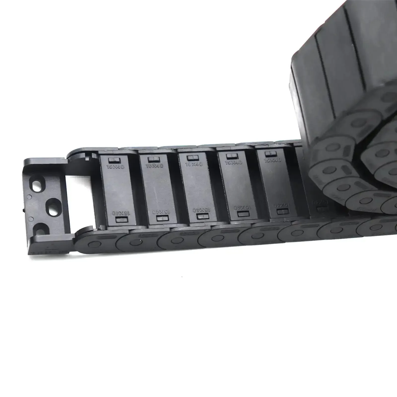 15x40mm Plastic Semi Closed CNC Machine Tool Cable Drag Chain 1 Meter Black Wire Carrier For CNC Routers And Milling Easy Install Low Noise Heavy Duty Built To Last Wear Resistant High Speed Run - Image 6