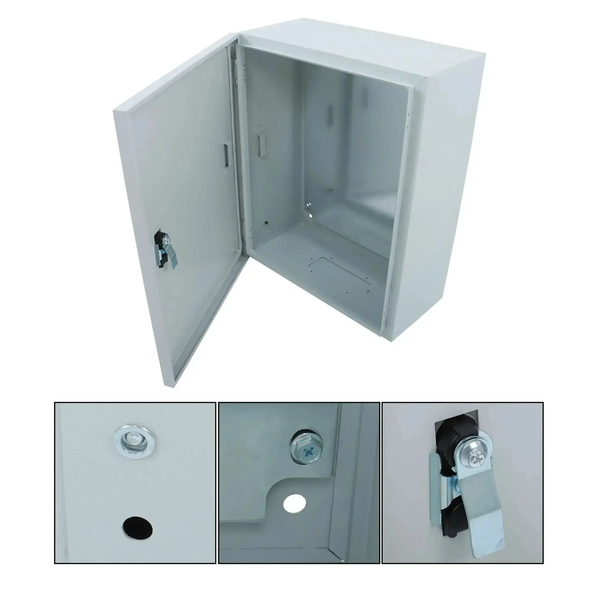 16 By 8 By 20 NEMA 4X Electrical Junction Box Beefy Outdoor Rugged Steel Enclosure With Dual Key Lock For Industrial Controls Fits Wiring Connectors And Panels - Image 4