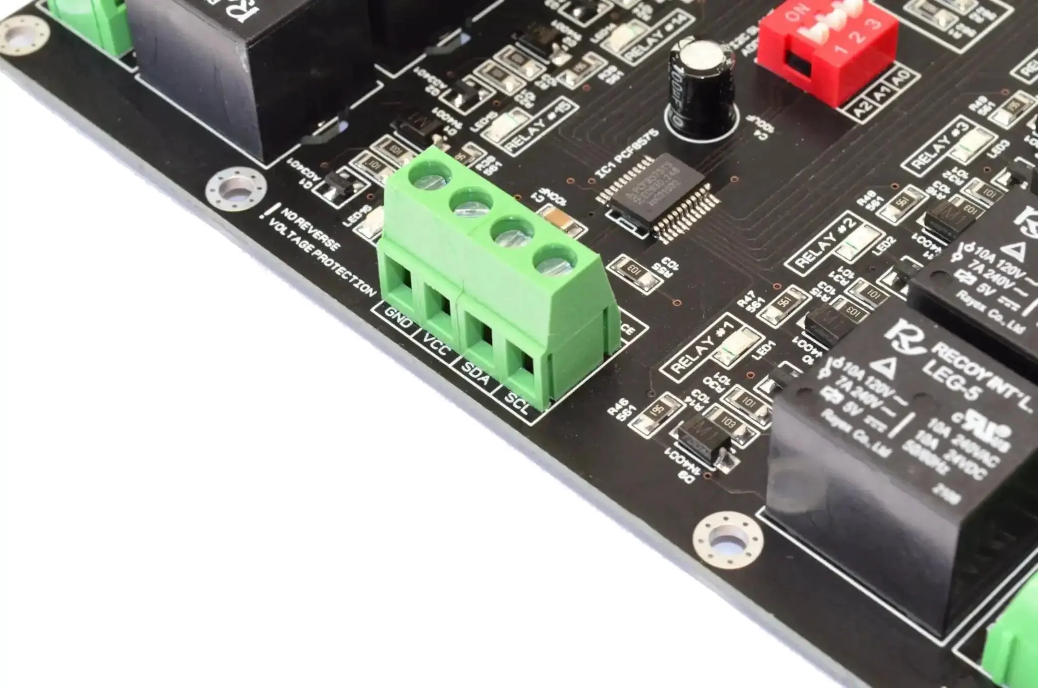 16 Channel I2C Relay Board With PCF8575 Expander For Arduino Raspberry Pi ESP32 3.3V And 5V Control Up To 10A Per Channel With Onboard LED Indicator SCL And SDA Pins - Image 7