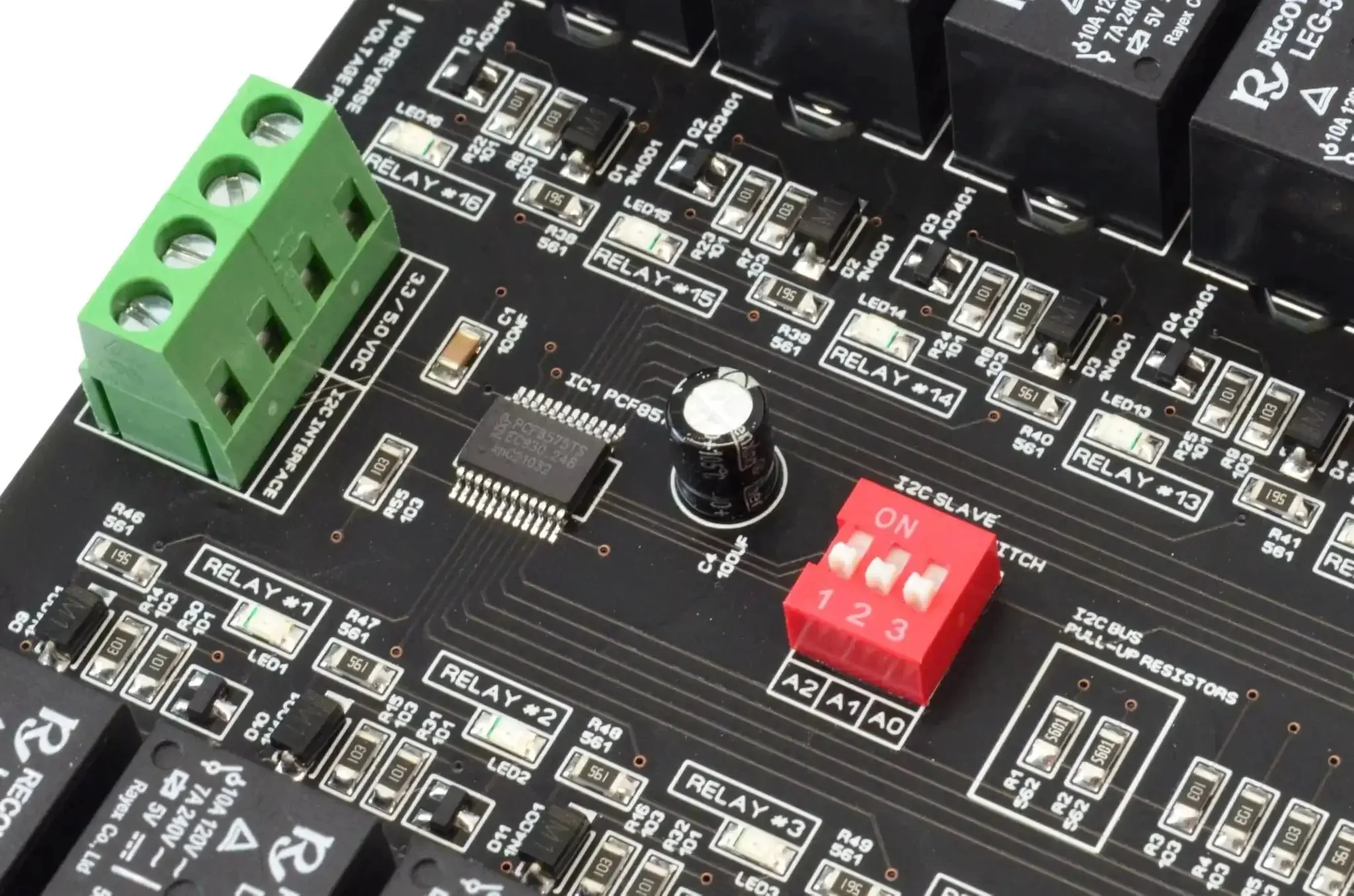 16 Channel I2C Relay Board With PCF8575 Expander For Arduino Raspberry Pi ESP32 3.3V And 5V Control Up To 10A Per Channel With Onboard LED Indicator SCL And SDA Pins - Image 9