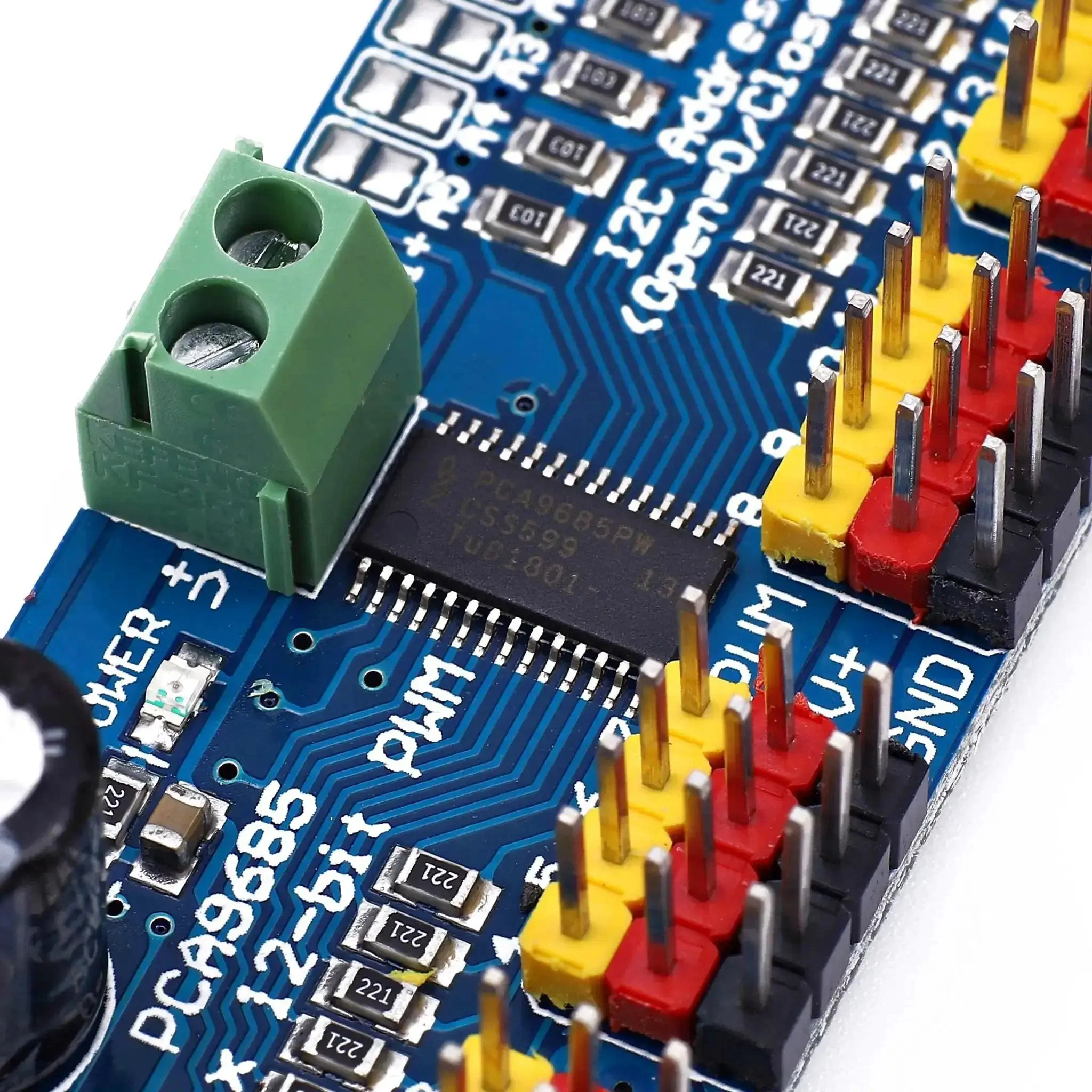 16 Channel PWM Servo Driver Module With I2C Control For Quick Plug And Play Setup 12 Bit Resolution 40 To 1000 Hz Frequency Compatible With Arduino Raspberry Pi MG90S SG90 MG995 Servos 2 Pack - Image 3