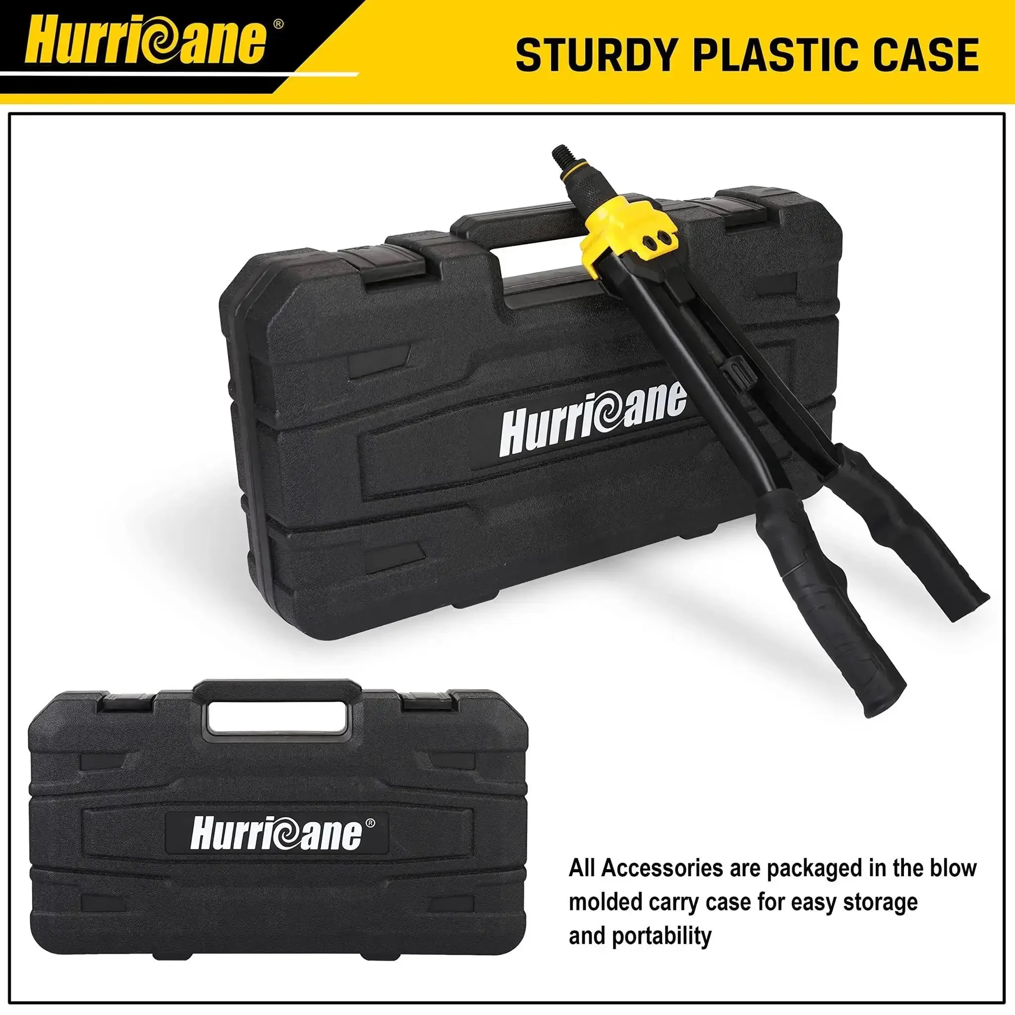 16 Inch Rivet Nut Tool Kit With Auto Release Nutsert 13 Mandrels And 130 Threaded Rivet Nuts Durable Hand Riveter Set In Sturdy Plastic Case SAE And Metric Sizes For Quick Dependable Pro Grade Nutsert Assembly - Image 2