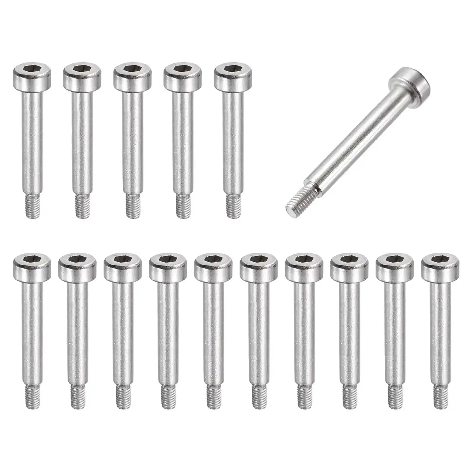 16 Pack 304 Stainless Steel Built To Last Shoulder Bolts With 4mm Shoulder Diameter And 16mm Length M3x0.5 Thread Hex Socket For Hydraulic And Injection Molding Machinery And Industrial Equipment