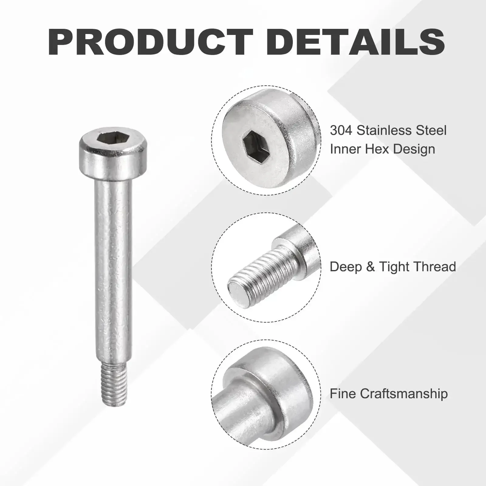 16 Pack 304 Stainless Steel Built To Last Shoulder Bolts With 4mm Shoulder Diameter And 16mm Length M3x0.5 Thread Hex Socket For Hydraulic And Injection Molding Machinery And Industrial Equipment - Image 5
