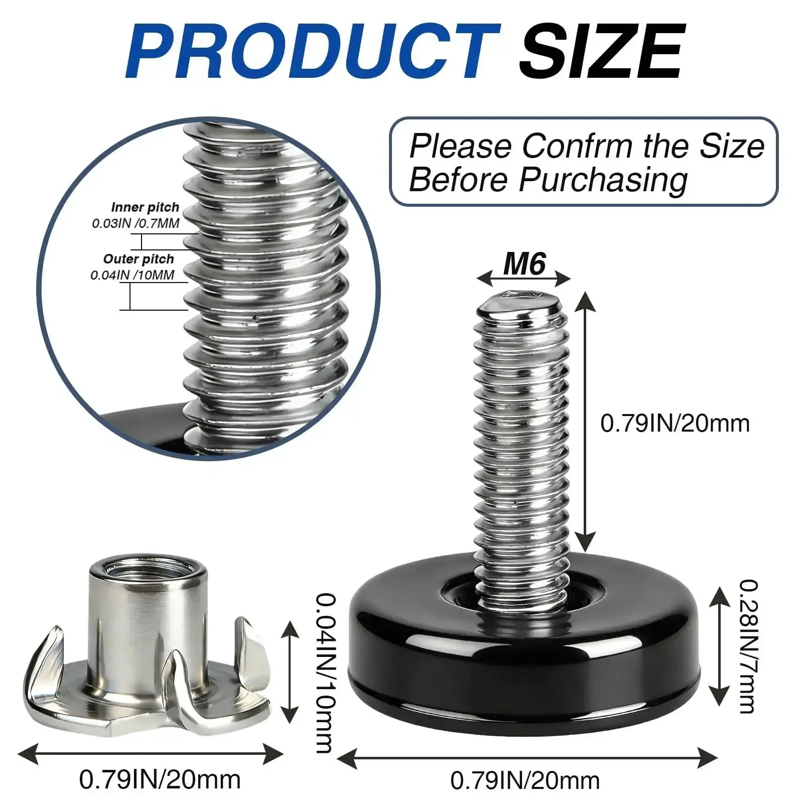 16 Pack Adjustable Furniture Levelers Heavy Duty Leveling Feet For Table Desk Chair Cabinet Dresser Outdoor Patio Stabilize Uneven Floors Black Includes 16 T Nuts - Image 7