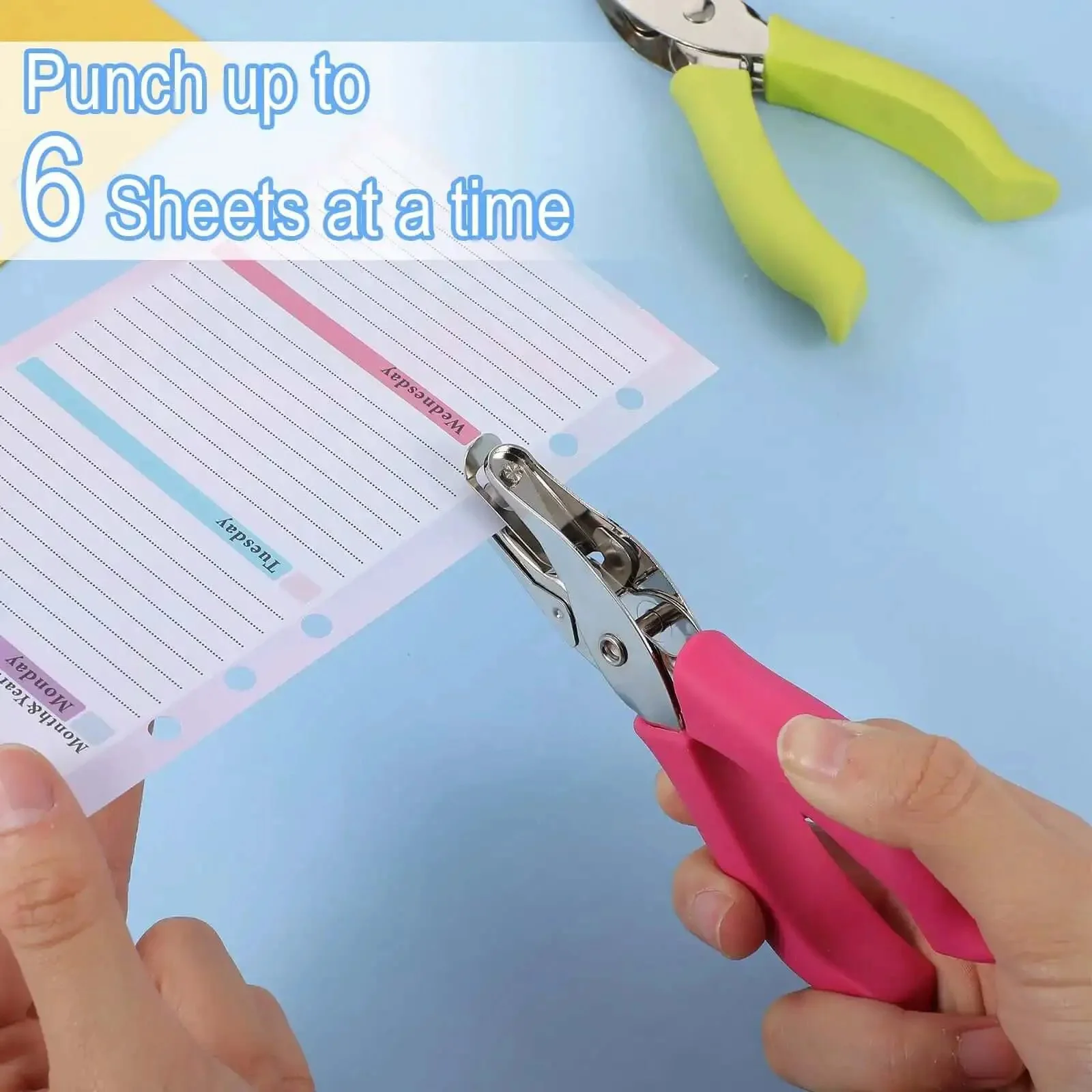 16 Pack Handheld Hole Punchers With Soft Grip 1 Quarter Inch Circle Punch For Craft Paper Greeting Cards Scrapbooks Notebooks In Four Bright Colors Great For Classrooms DIY Projects And Collaborative Crafts - Image 5