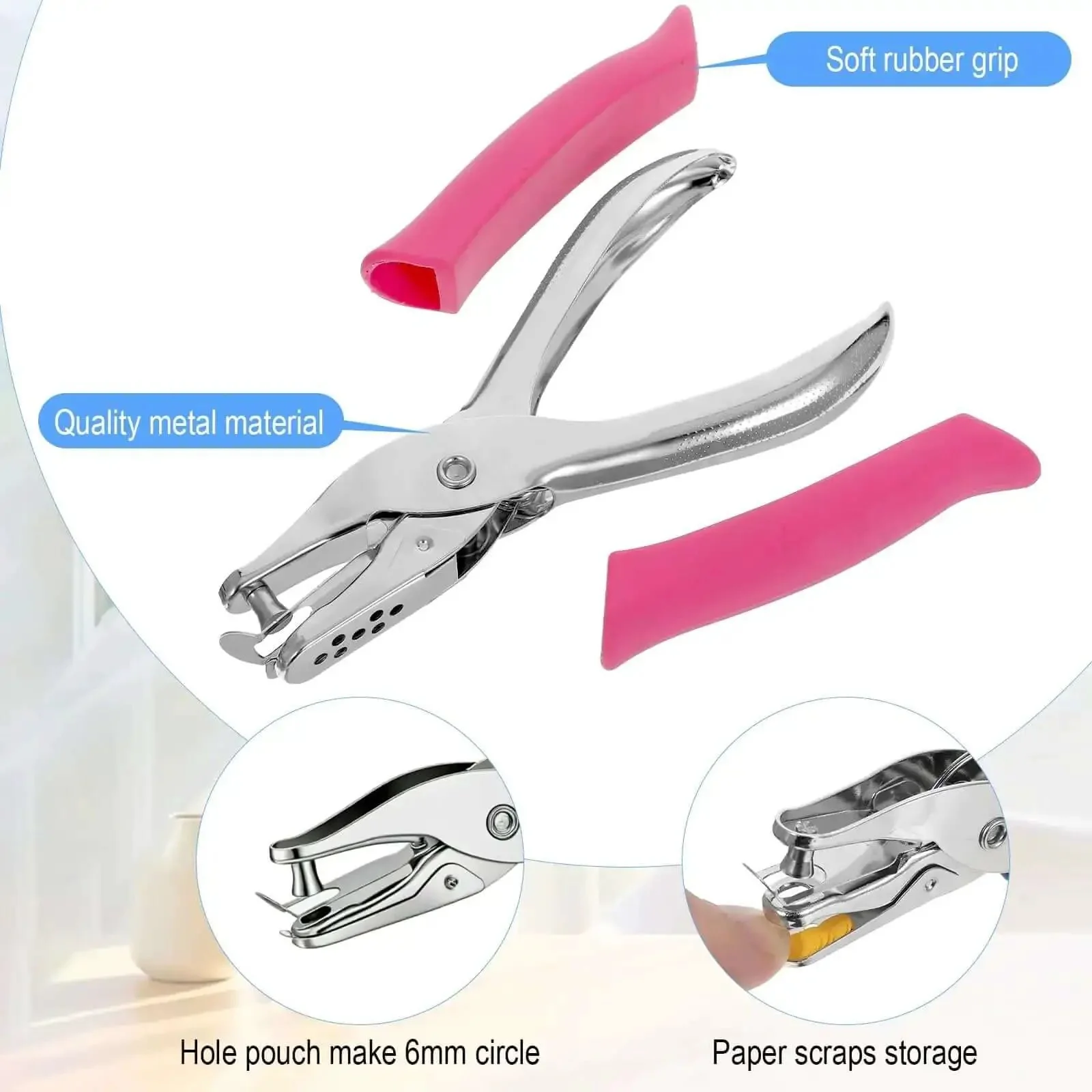 16 Pack Handheld Hole Punchers With Soft Grip 1 Quarter Inch Circle Punch For Craft Paper Greeting Cards Scrapbooks Notebooks In Four Bright Colors Great For Classrooms DIY Projects And Collaborative Crafts - Image 6