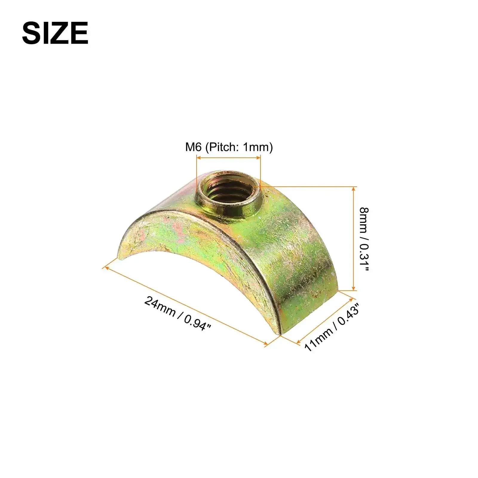 16 Piece M6 Half Moon Nuts And Washers Set In Bronze Zinc Alloy External Thread Lock Washers Spacer Connectors For Hardware Fittings Durable Heavy Duty Rust Resistant Easy Install DIY Friendly Projects - Image 5