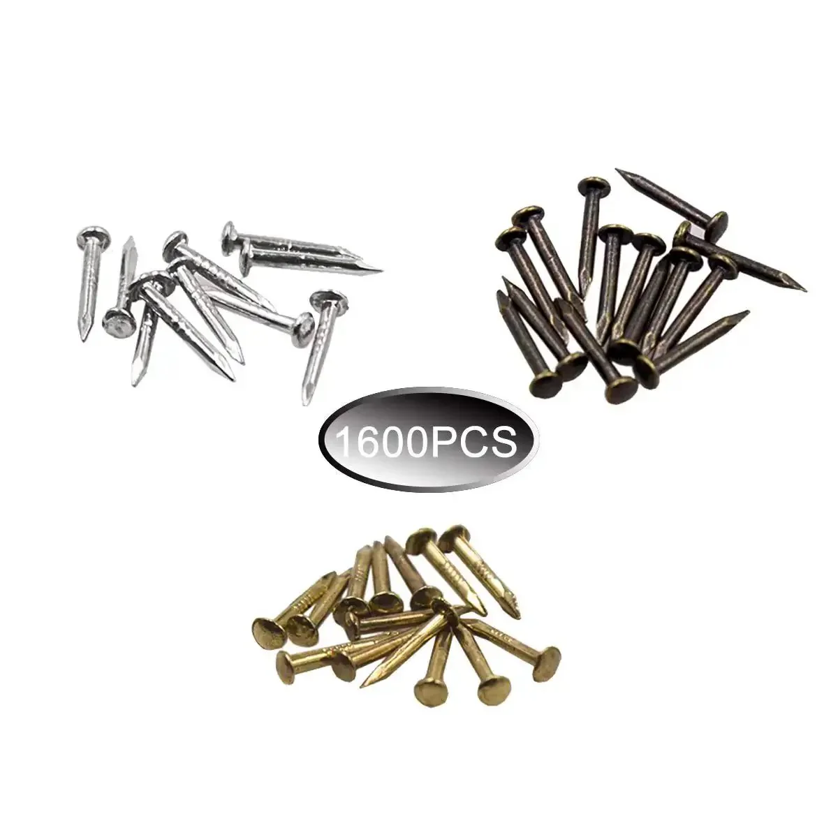 1600 Piece Tiny Nails Wood Screws Set For DIY Crafts Antique Finish In Gold Silver Bronze 1x6mm 1x8mm 1x10mm Boxed Bulk Pack For Woodworking Projects And Decorative Box Accessories - Image 6