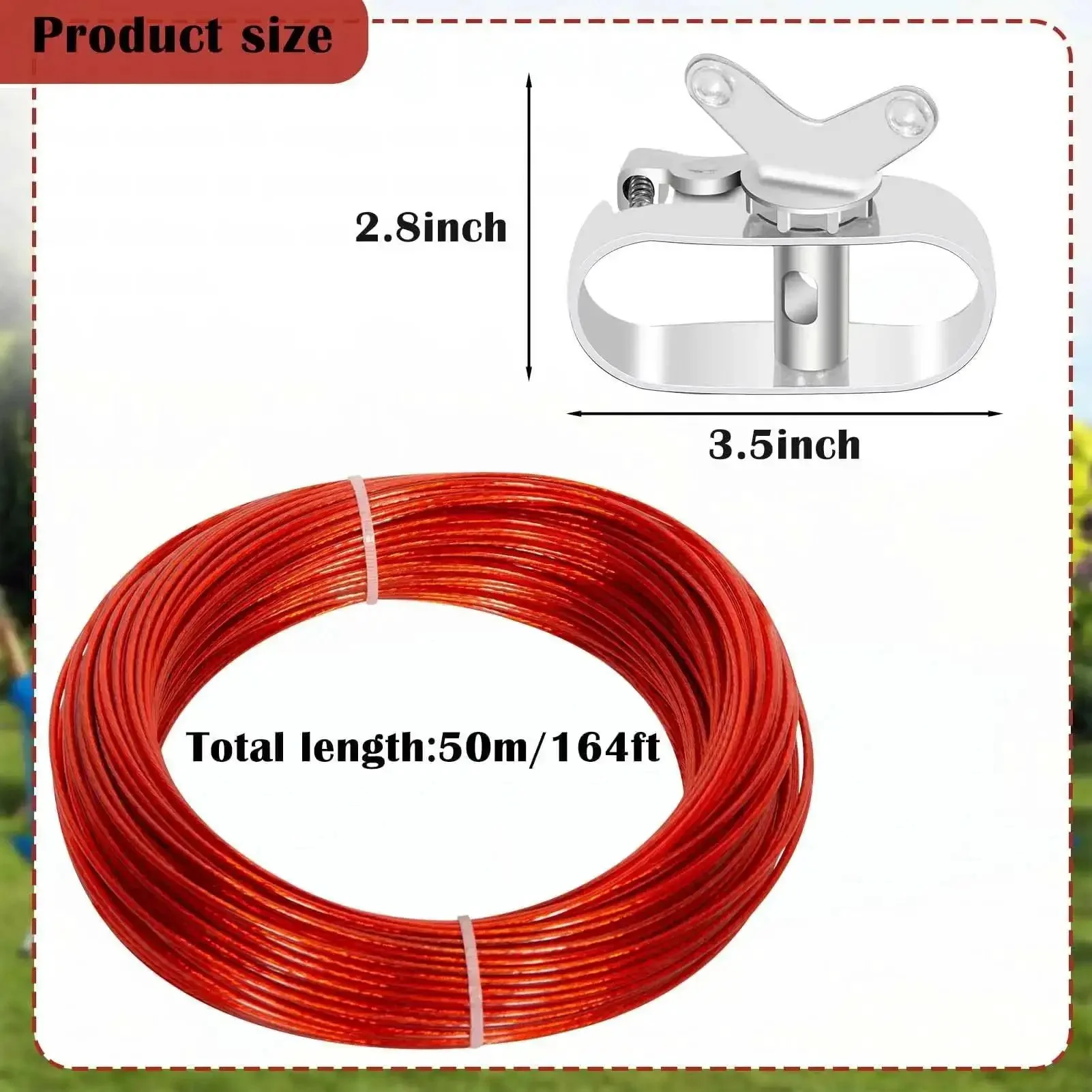 164 Ft Above Ground Pool Cover Cable And Winch Kit With No Fuss Easy To Use Ratchet Winch For Winter Pool Covers And Home Pools Heavy Duty Wire And Winches For Fast Tightening And Secure Pool Covers - Image 7