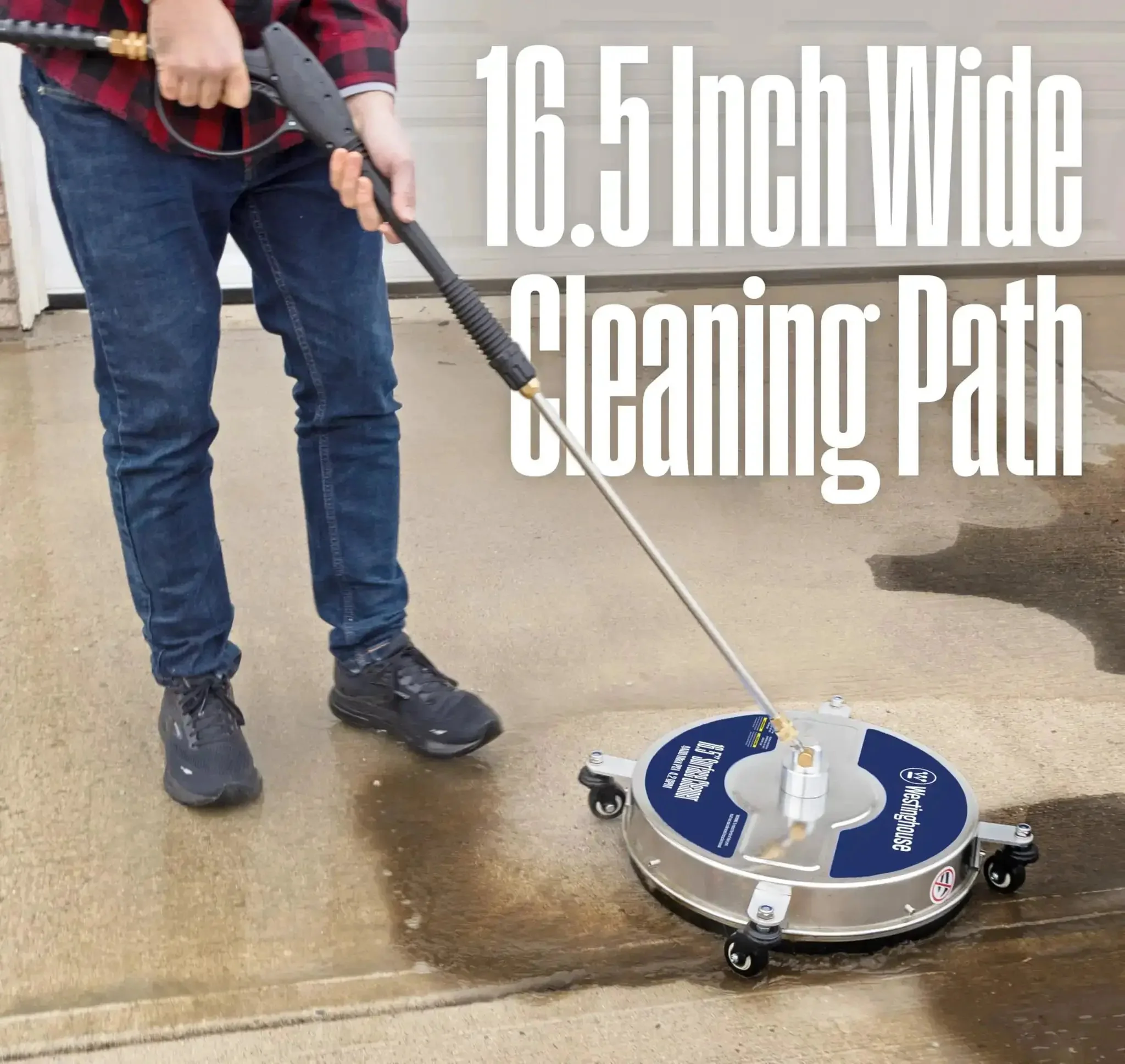 16.5 Inch Surface Cleaner Attachment For Pressure Washers Stainless Steel Up To 4400 PSI Quick Connect One Quarter Inch For Gas And Electric Washers Busts Grime On Decks Patios Driveways And Walls Like A Pro - Image 7