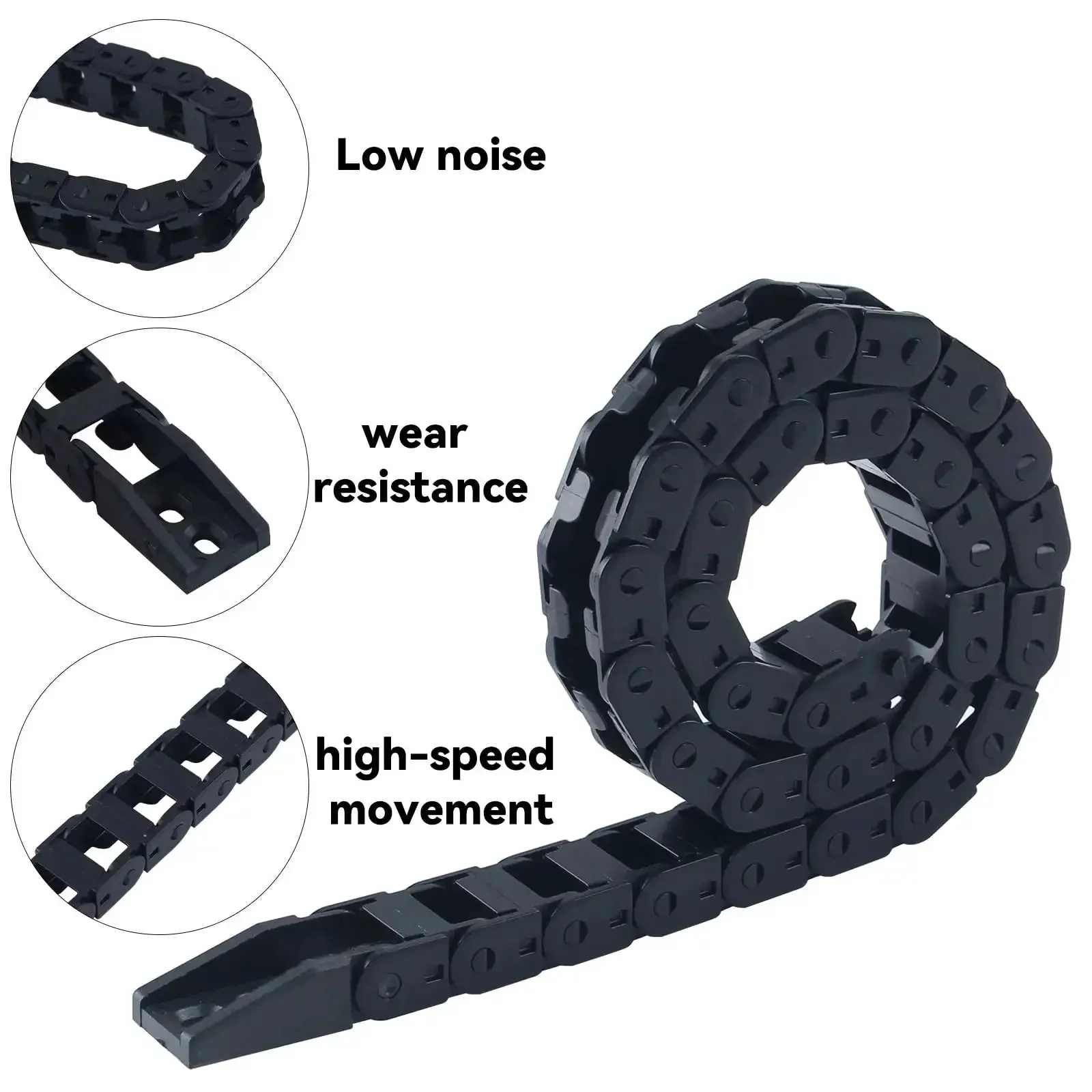 16.9in Opening Type Drag Chain Kit For P1P P1S P2S X1 X1C Flexible Nested Wire Carrier Cable Track Black With Printed Part And Heat Insert Nut Heavy Duty Easy Install 3D Printer Accessories - Image 6
