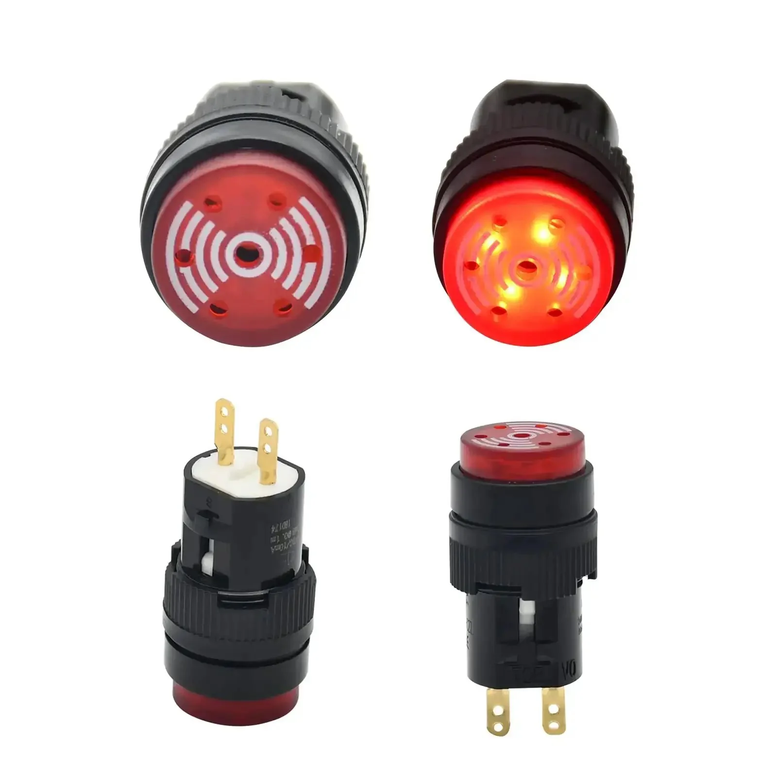 16mm Red Buzzer Indicator Light Lamp 12V DC LED With 0.63 Inch Round Cap Alarm Signal For Electrical Control Panels Continuous 80dB Sound DIY 2 Pack Ideal For Panels And DIY Projects - Image 5