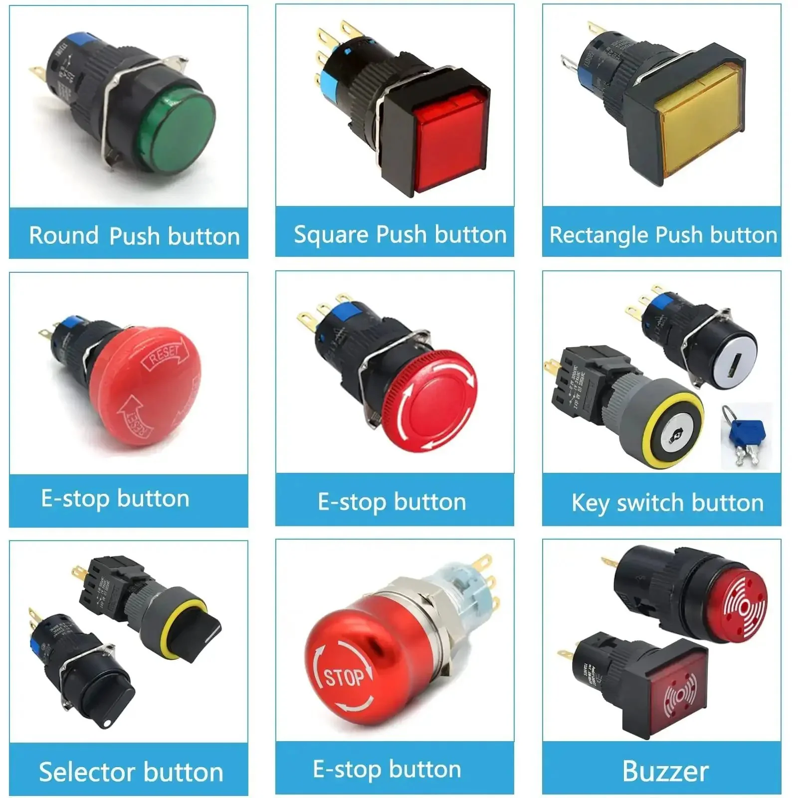 16mm Three Position Rotary Switch With Two NO Two NC DPDT Latching 5 Amp 250 Volt On Off On Selector Button Knob With Wire Leads Two Pack UL Listed For DIY Projects And Electronics - Image 2