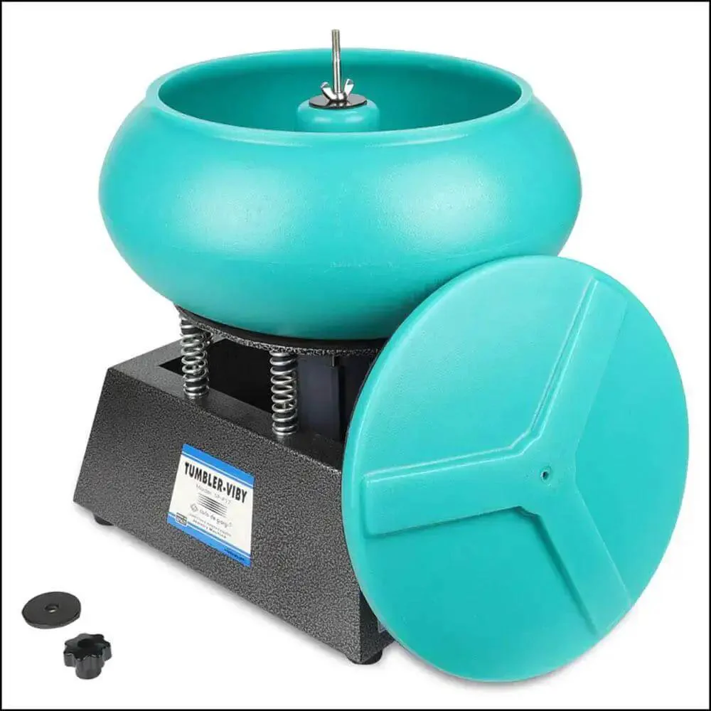 17 Inch Vibratory Tumbler Polishing And Grinding Machine For Jewelry Copper Aluminum Agate Wood Stone 220V 250W 12L Capacity Heavy Duty Bench Top Finishing Tool For Smooth Shine And Precise Shaping - Image 6