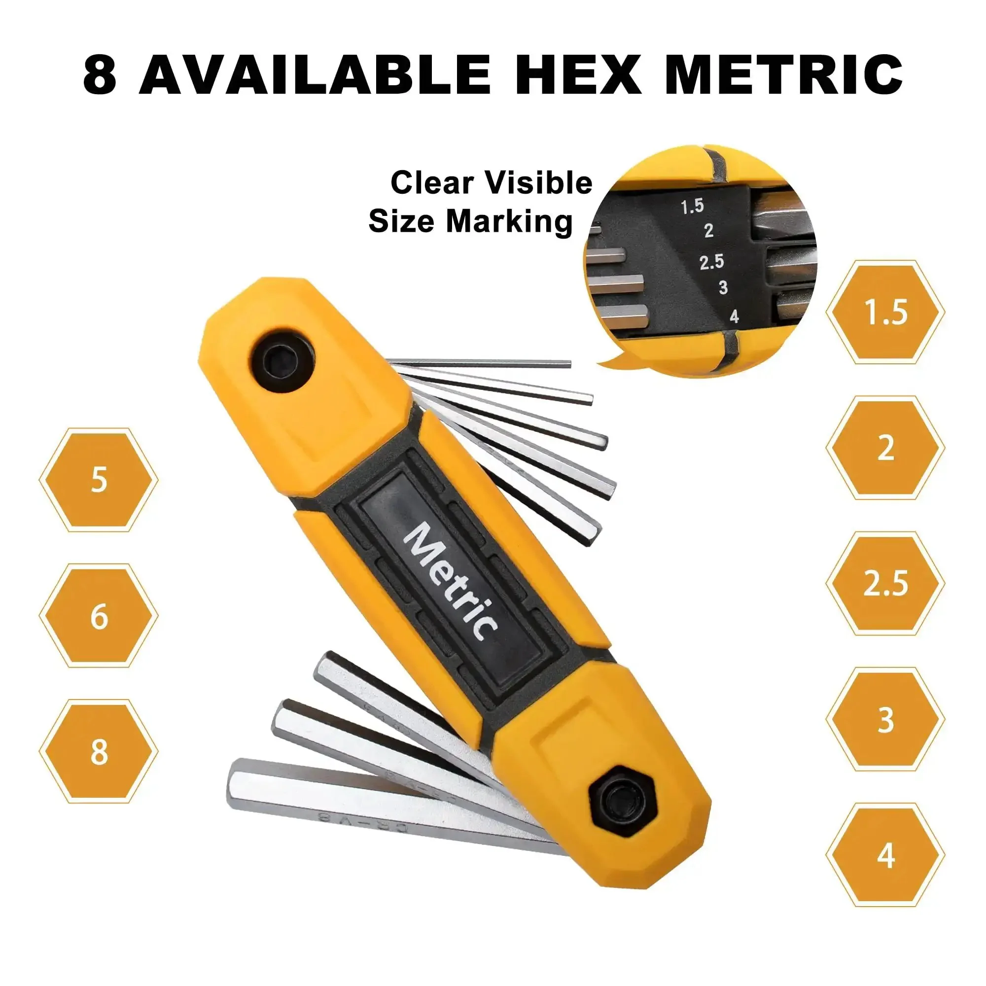 17-Piece Folding Allen Wrench Set With Metric And SAE Hex Tools For Tight Spaces, Handy And Compact For Home Repairs, DIY Projects, And General Maintenance, Includes 2-Pack For On-The-Go Fixes - Image 7