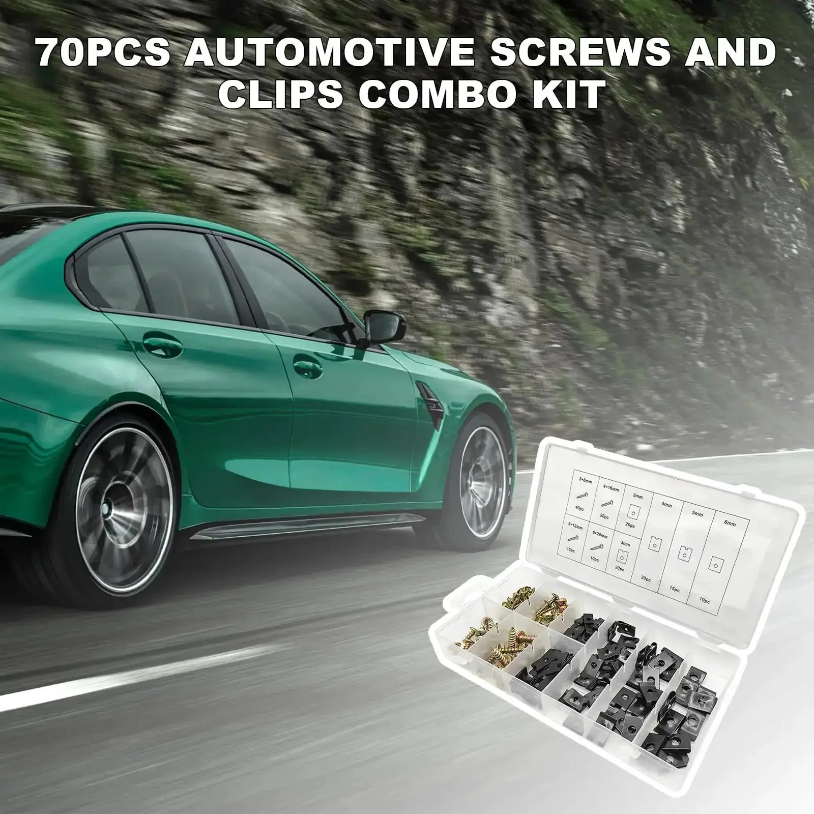 170 Piece Car U Clip And Screw Set, 9 Size Automotive U Nuts With Screws, All In One Universal Fastener Kit For Dash Panels And Interior Trim, Replacement Metal Bolts And Clips, Zinc Plated And Rust Resistant - Image 2