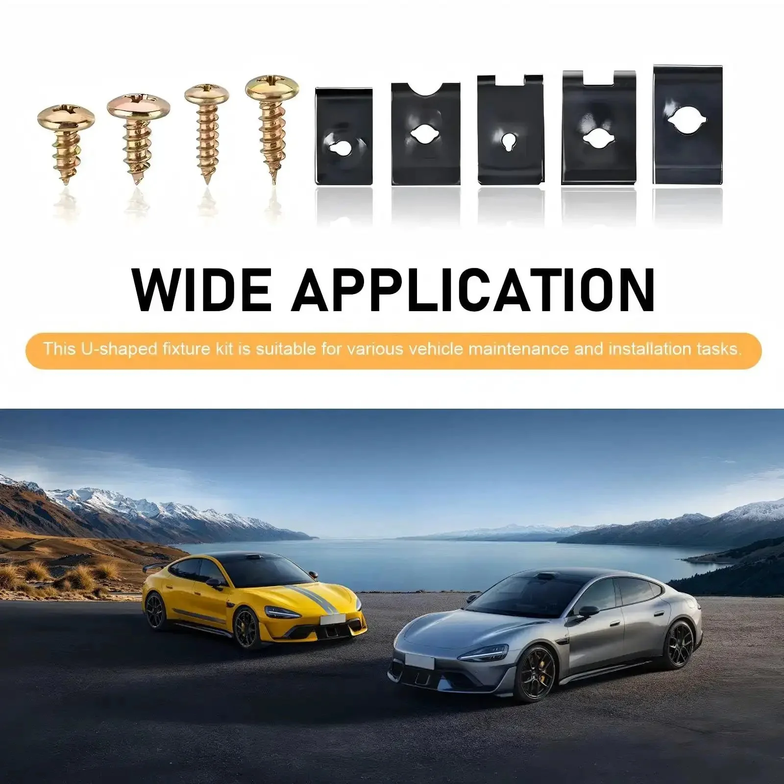170 Piece Car U Clips And Screw Kit With 9 Sizes Universal Auto Fasteners For Dash Door Panels And Interior Replacement On Your Ride Multicolor Assortment Heavy Duty Spring Steel U Clips And Zinc Screws Waterproof And Corrosion Resistant - Image 2