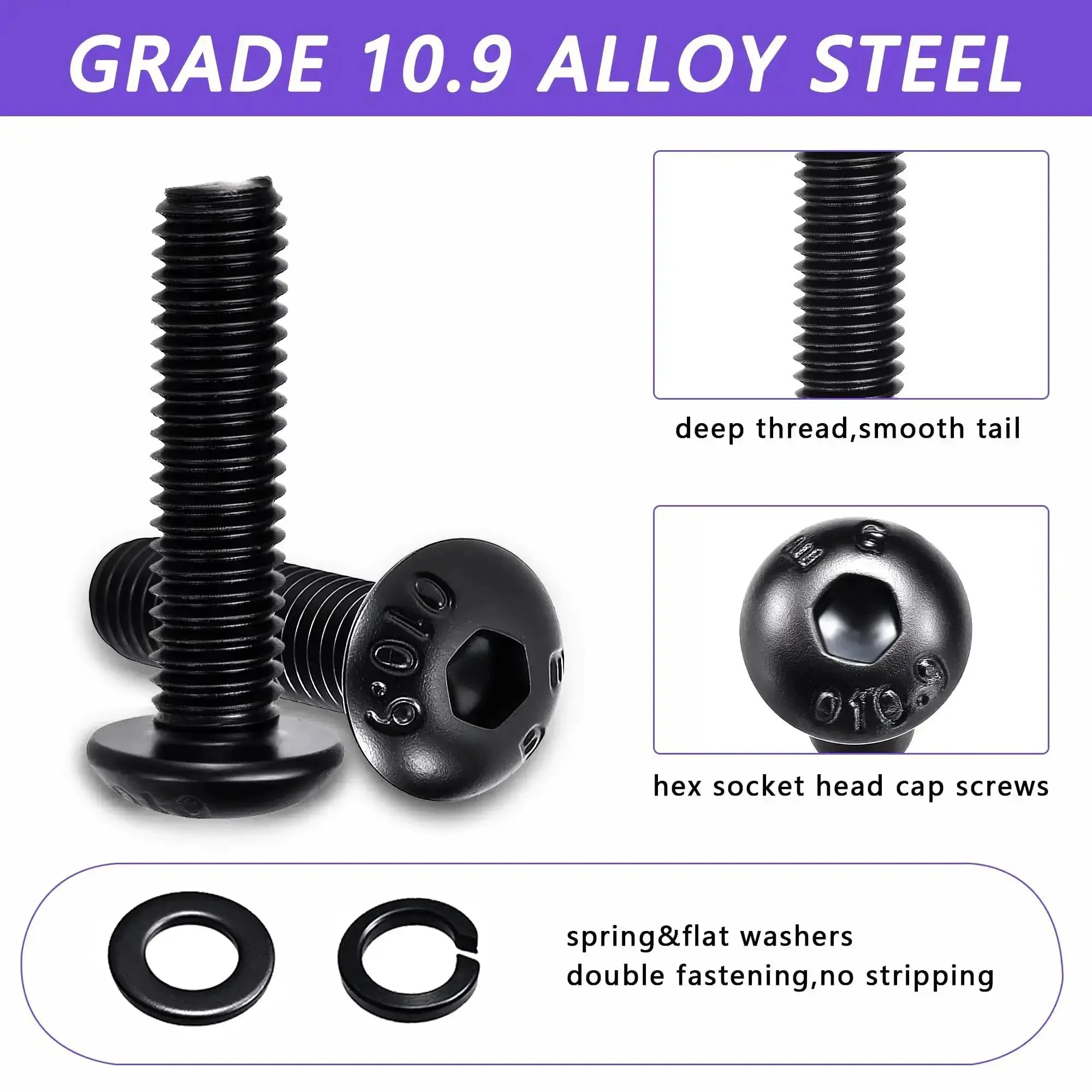 1705-Piece Machine Screw Assortment Kit With Alloy Steel Bolts And Nuts M2 To M5 Hex Button Heads Lock And Flat Washers Ten Point Nine Grade Cap Screws Allen Wrench Sixteen Common Metric Sizes For Fast Grab And Go Repairs - Image 4