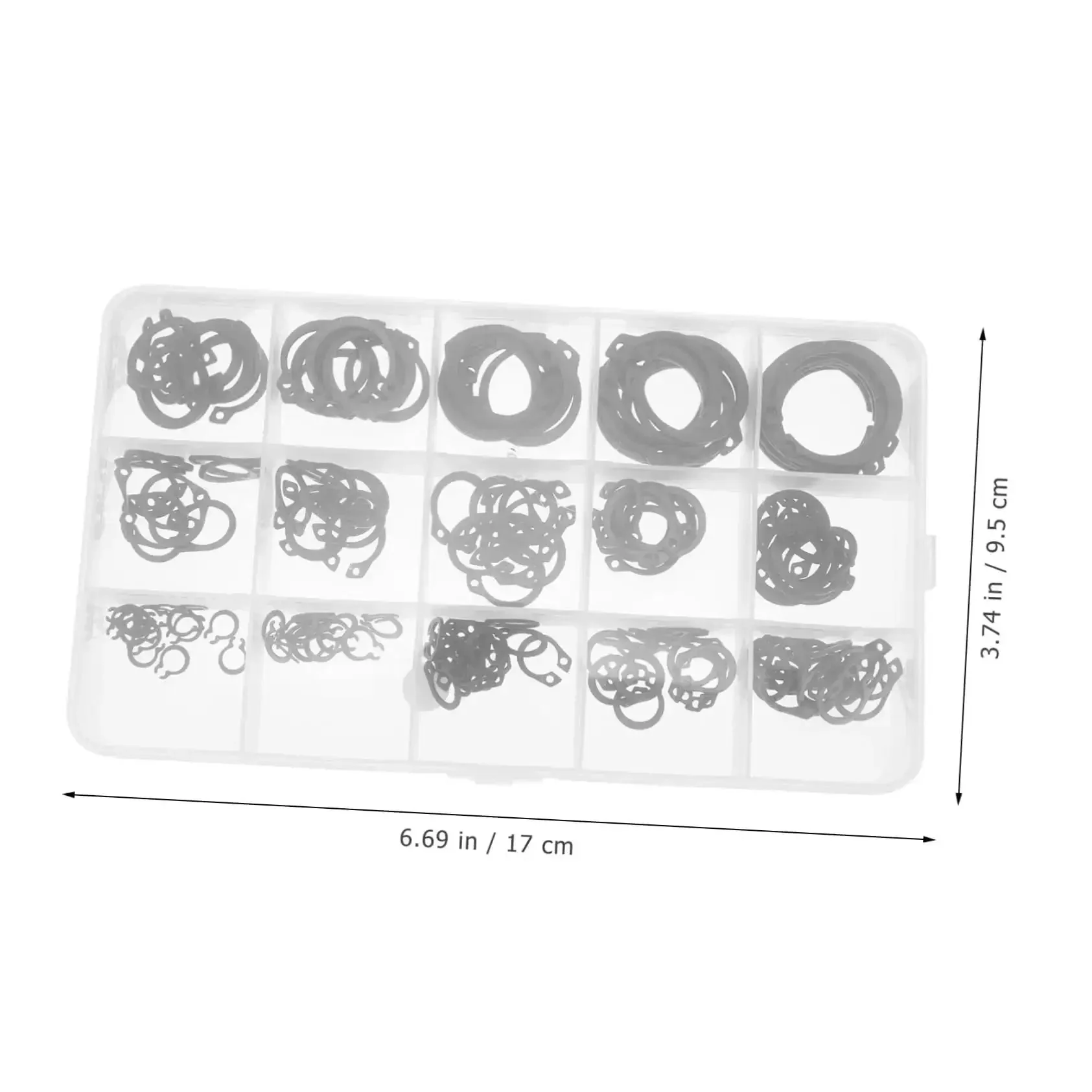 175 Piece Steel C Type External Circlip Snap Ring Assortment Kit For Automotive And Machinery In Clear Storage Case With Easy Size Access Durable Retaining Clips For Repair And Maintenance Of Mechanical Assemblies - Image 4