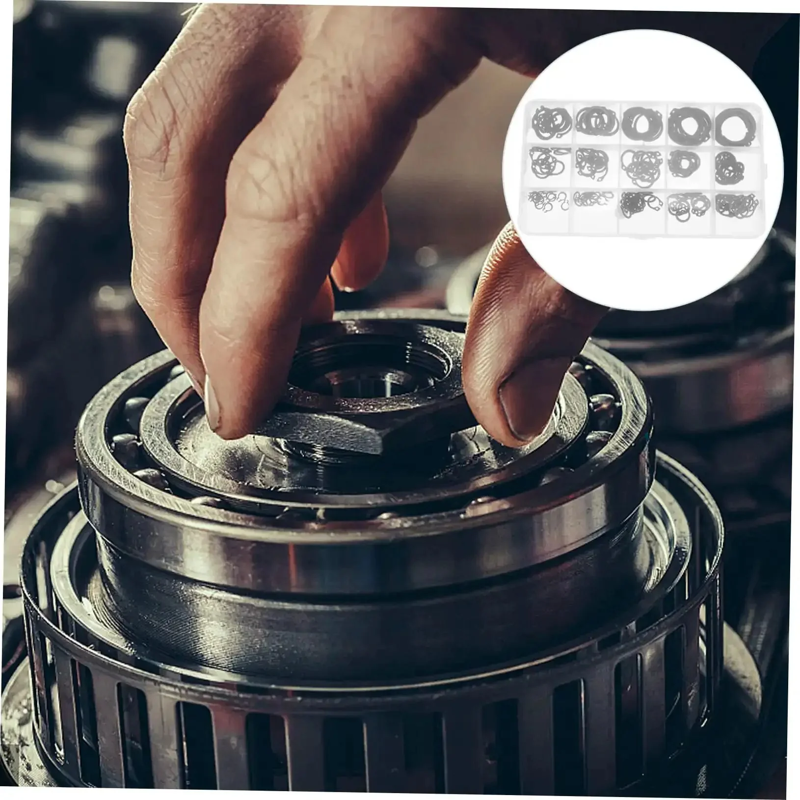 175 Piece Steel C Type External Circlip Snap Ring Assortment Kit For Automotive And Machinery In Clear Storage Case With Easy Size Access Durable Retaining Clips For Repair And Maintenance Of Mechanical Assemblies - Image 5