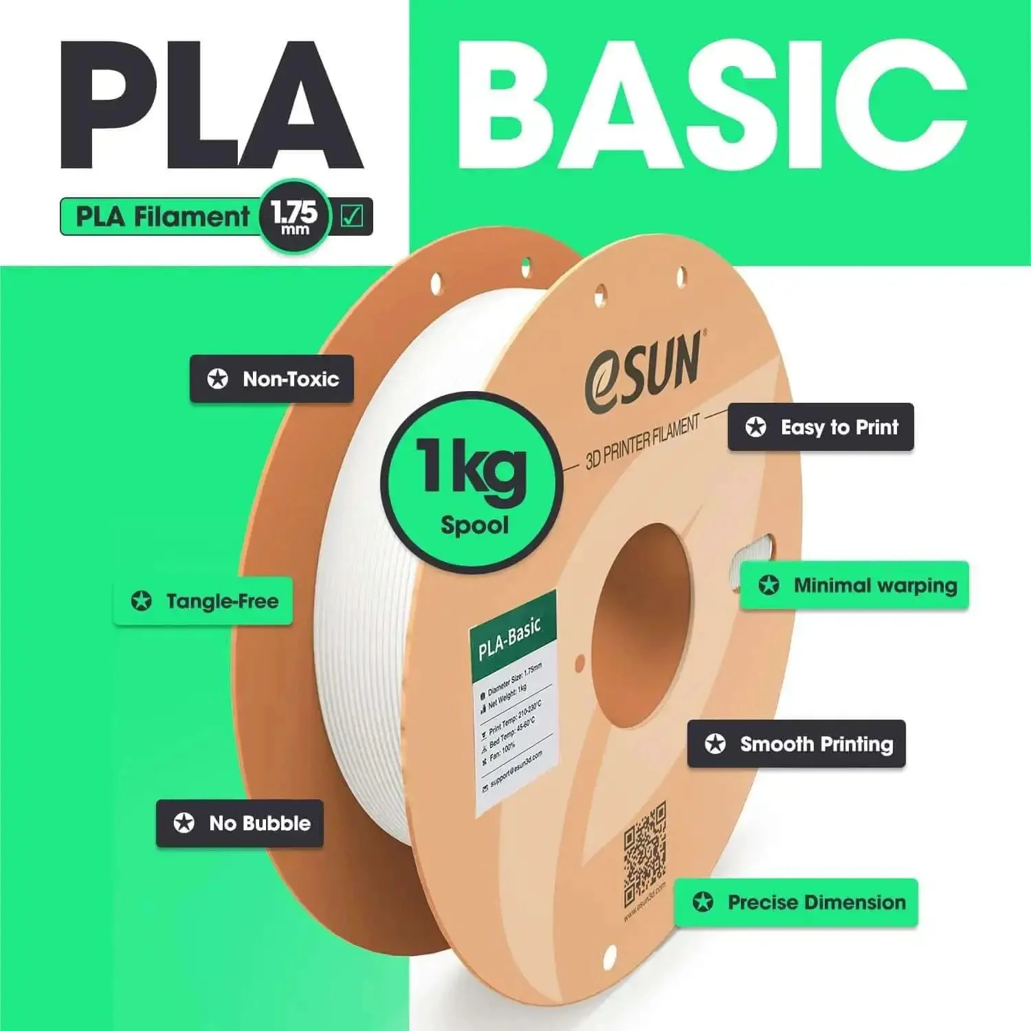 1.75mm 1kg Green PLA Filament For Fast 3D Printing No Fuss Printing With Tougher Smoother Flow And Wide Compatibility For Quick Prototyping Great For Durable Prints With Reliable Flow And Smooth Layer Bonding On Most 3D Printers - Image 5