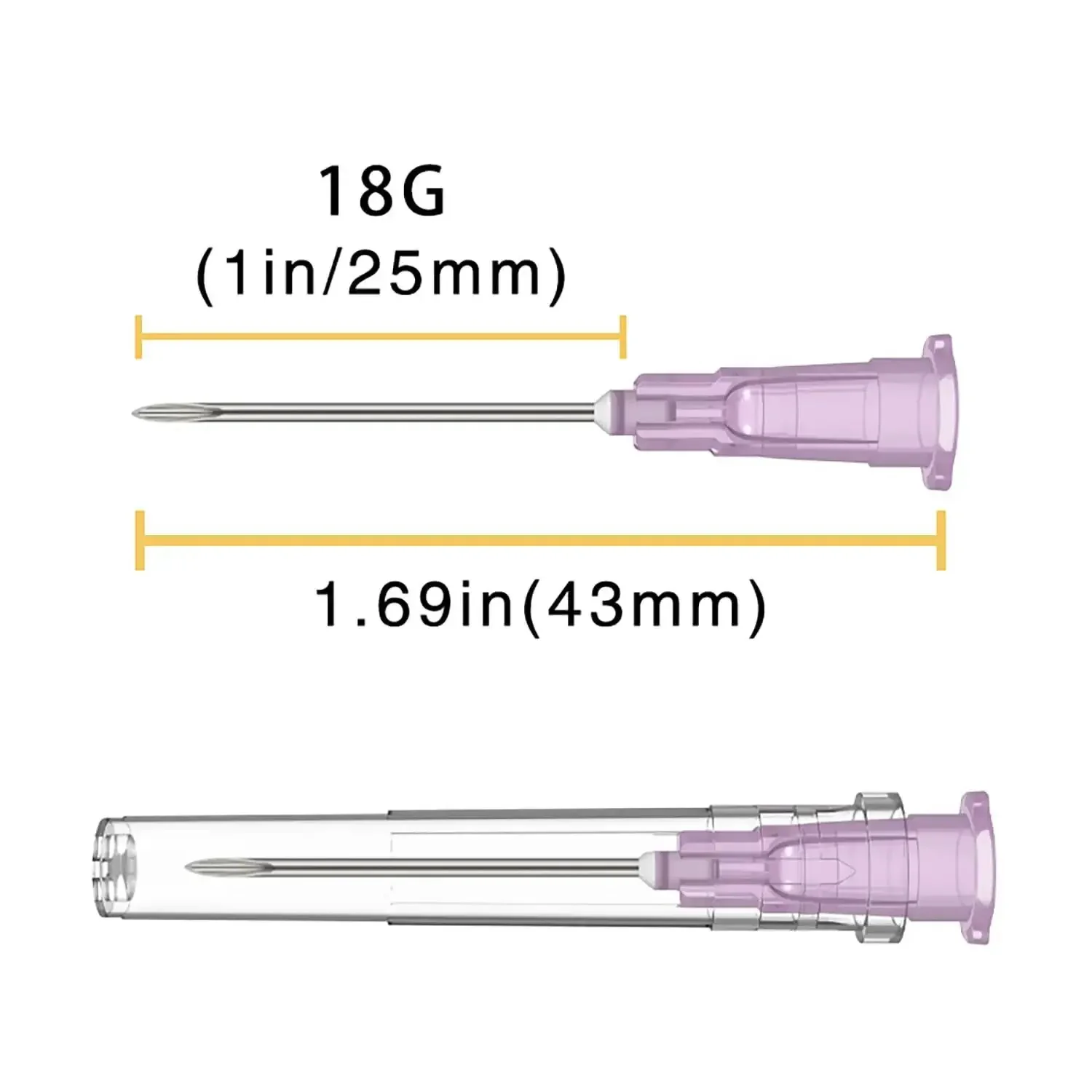 18 Gauge 1 Inch Luer Lock Needles 100 Pack Industrial Pro Grade Stainless Steel Individually Wrapped For Precise Fluid Transfer And Injection Tasks For Medical Use - Image 4