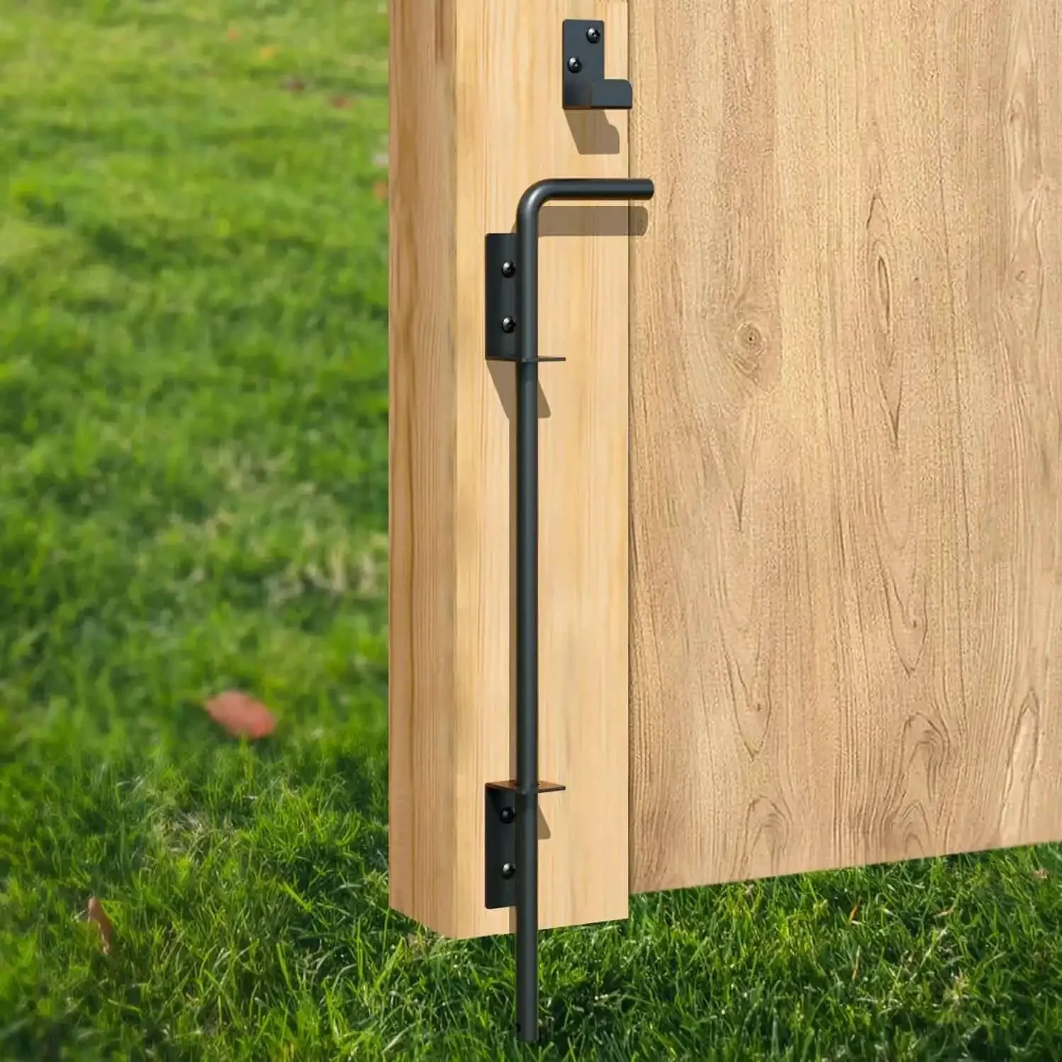 18 Inch Cane Bolt Gate Drop Rod Heavy Duty Gate Hardware For Wood Metal Vinyl Gates Doors Ground Latch And Stopper Black Finish With Wrought Iron Style Gate Latches 1 Pack