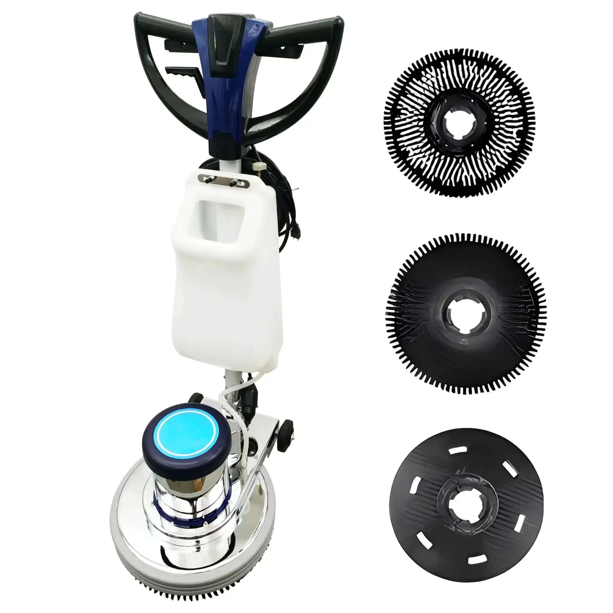 18 Inch Commercial Floor Scrubber Buffer Built Tough Polisher With 1100W Motor And 12L Tank For Hotel Carpet And Tile Cleaning Butterfly Handle Low Noise 110V