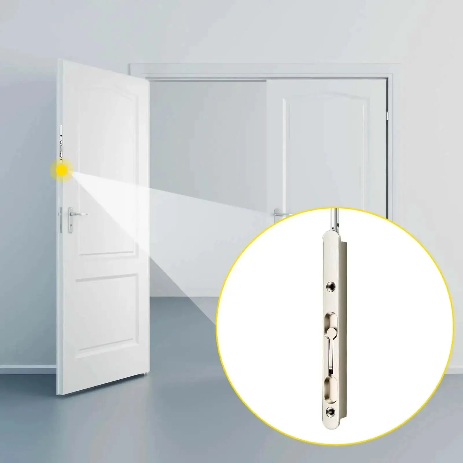 18 Inch Extended Flip Lever Flush Bolt For Double Doors, Heavy Duty Zinc Alloy Built Tough Satin Nickel Finish, Extra Long French Door Hardware, Easy Install, Solid Security For Double Doors - Image 2
