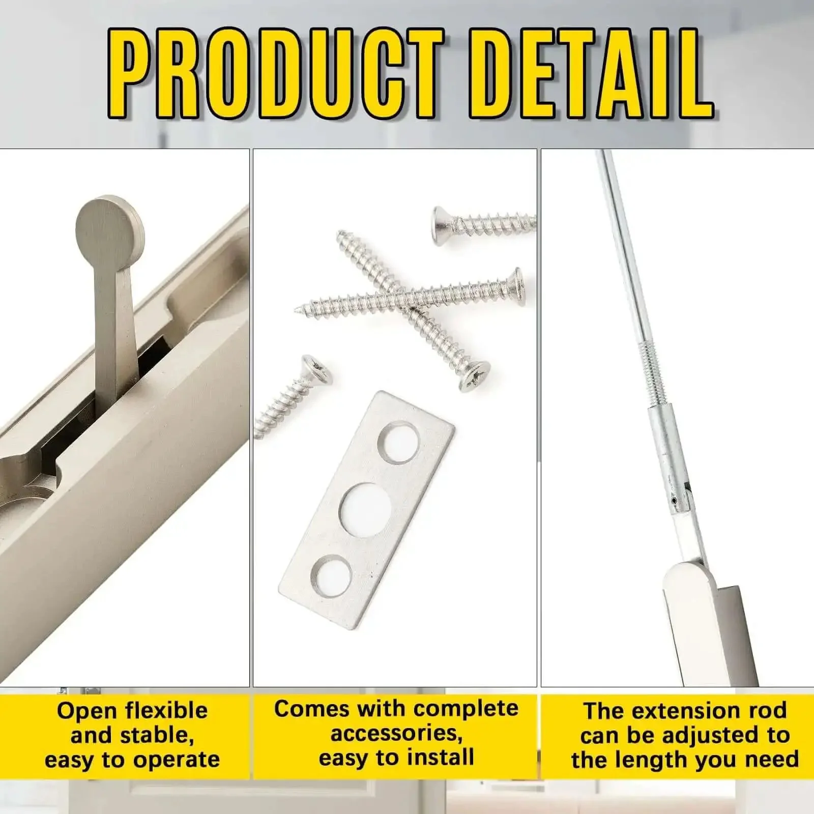 18 Inch Extended Flip Lever Flush Bolt For Double Doors, Heavy Duty Zinc Alloy Built Tough Satin Nickel Finish, Extra Long French Door Hardware, Easy Install, Solid Security For Double Doors - Image 5