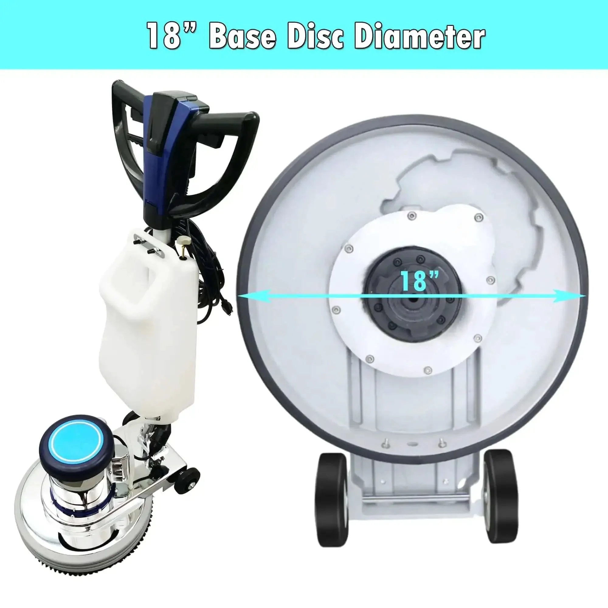 18 Inch Floor Scrubber Buffer Industrial Polisher For Commercial Use With 175 RPM 110V Heavy Duty Workhorse With Long 39 Ft Power Cord For Tile And Concrete Floors - Image 6